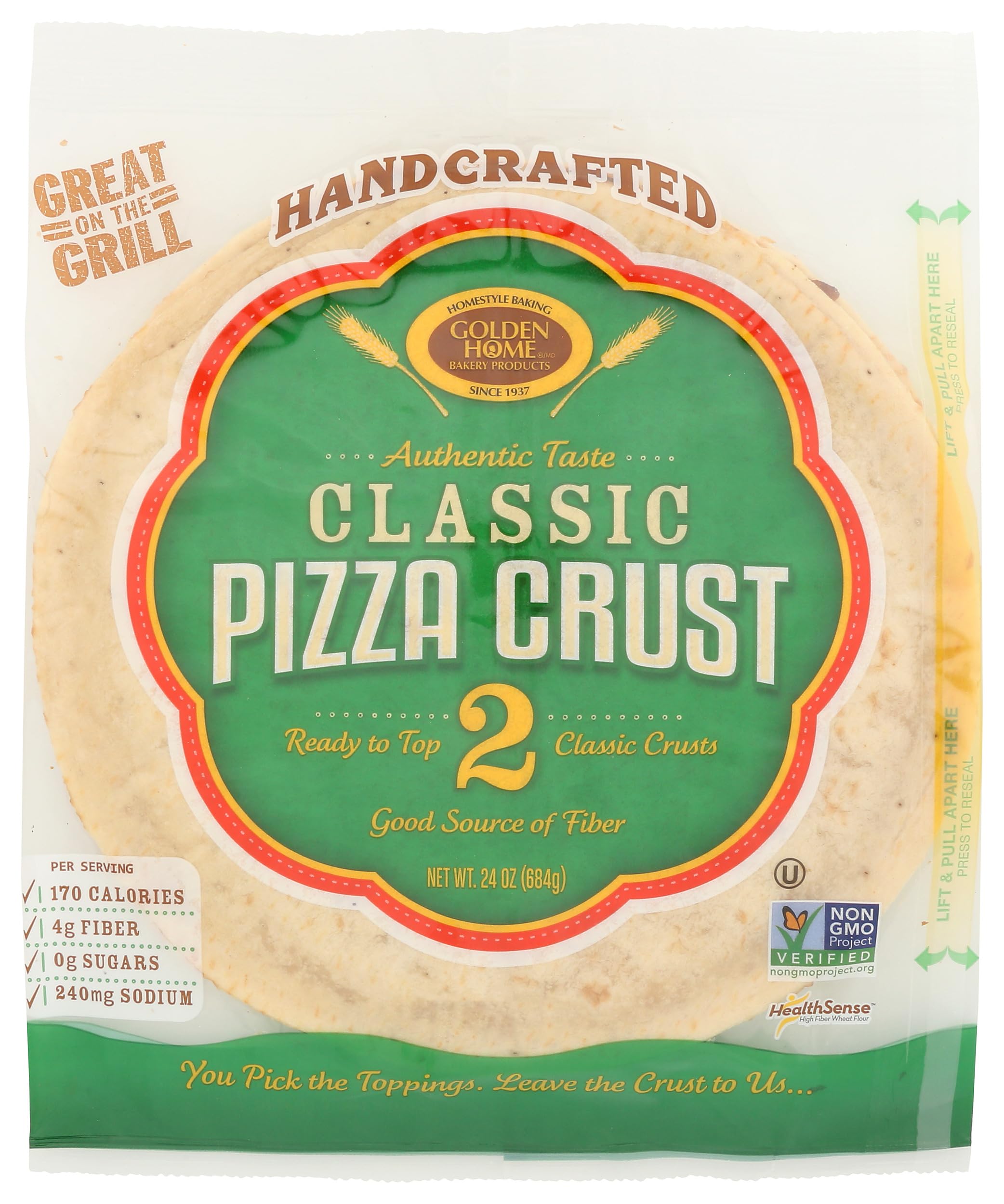 Golden Home Classic Pizza Crust 12 in 2 Ct