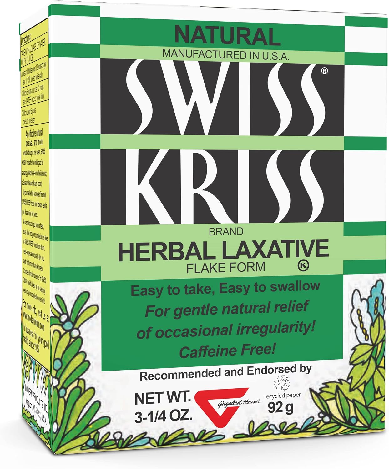 SWISS KRISS (Pack of 8) Swiss Kriss Herbal Laxative Digestive Aid Liquid 3.25 Oz