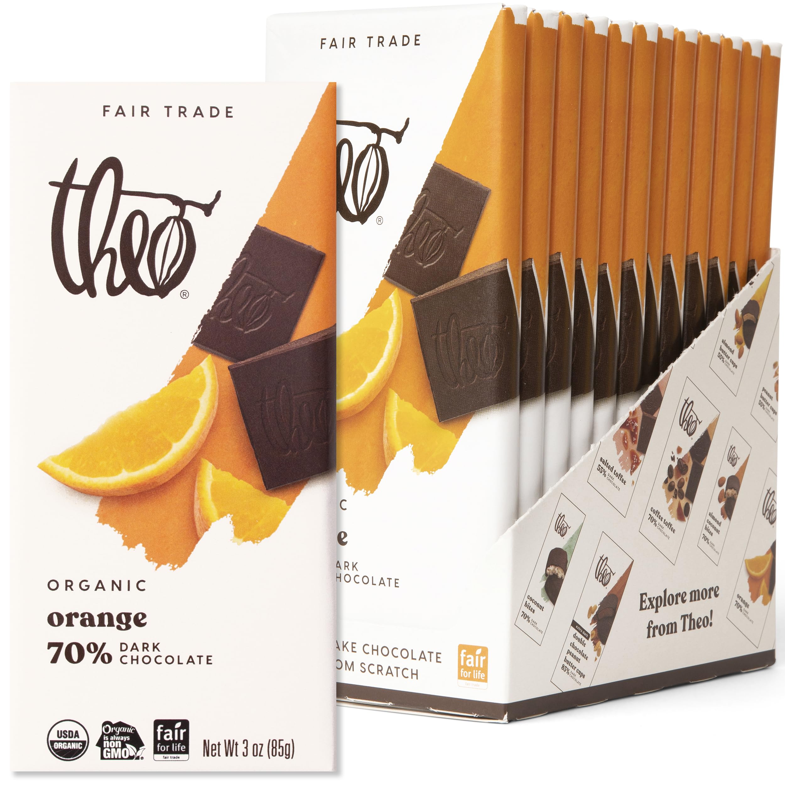 Theo Chocolate Dark Orange Organic Chocolate Bar