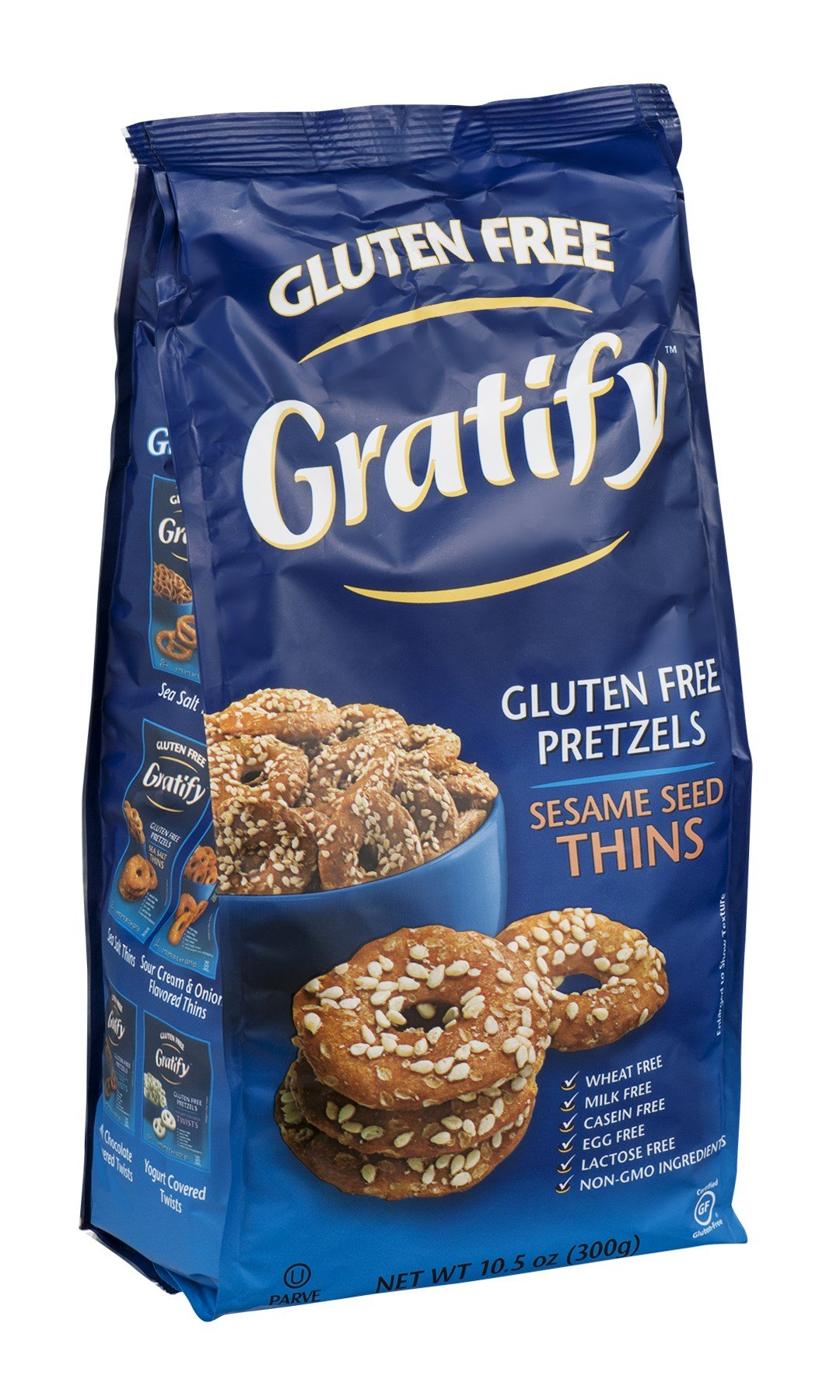 Gratify Pretzel Thins Sesame Gluten Free Salted Snack
