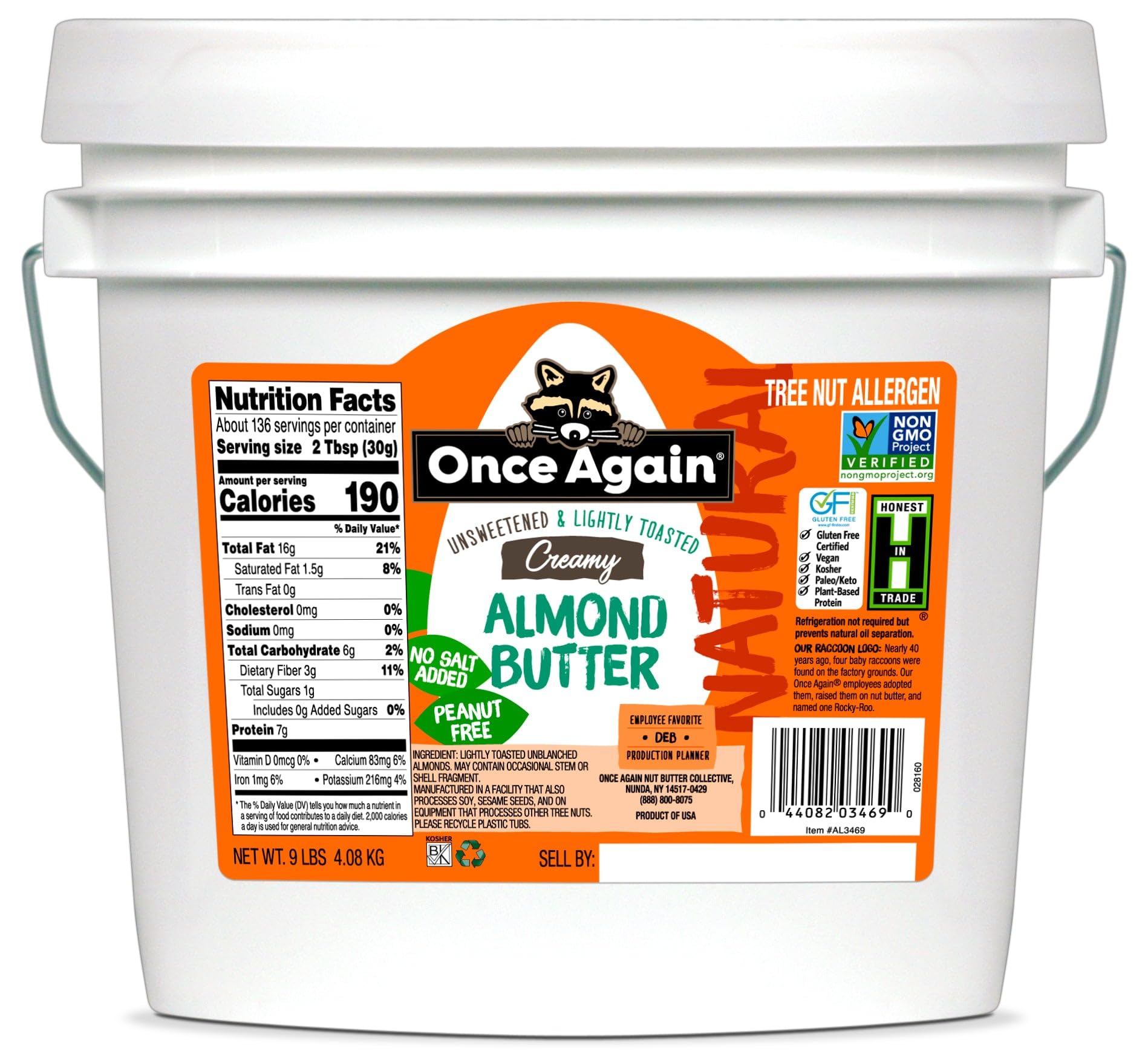 ONCE AGAIN Butter Almond Creamy Fruit & Nut Butter