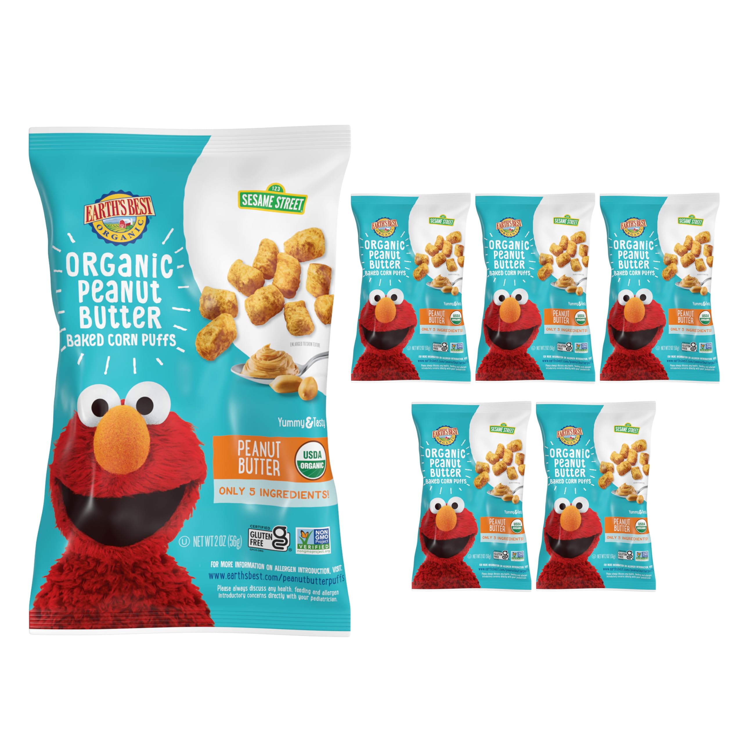Earth's Best Puffs Snack Peanut Butter