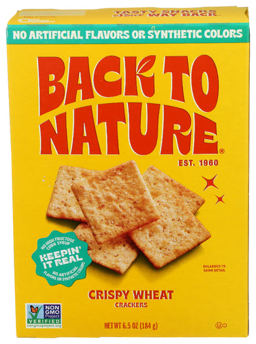 BACK TO NATURE (Pack of 12) Back to Nature Crispy Wheat Crackers Classic Deli Crackers 6.5 Oz
