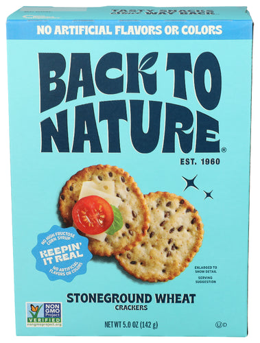 BACK TO NATURE (Pack of 12) Back to Nature Stone Ground White Crackers Classic Deli 5 Oz