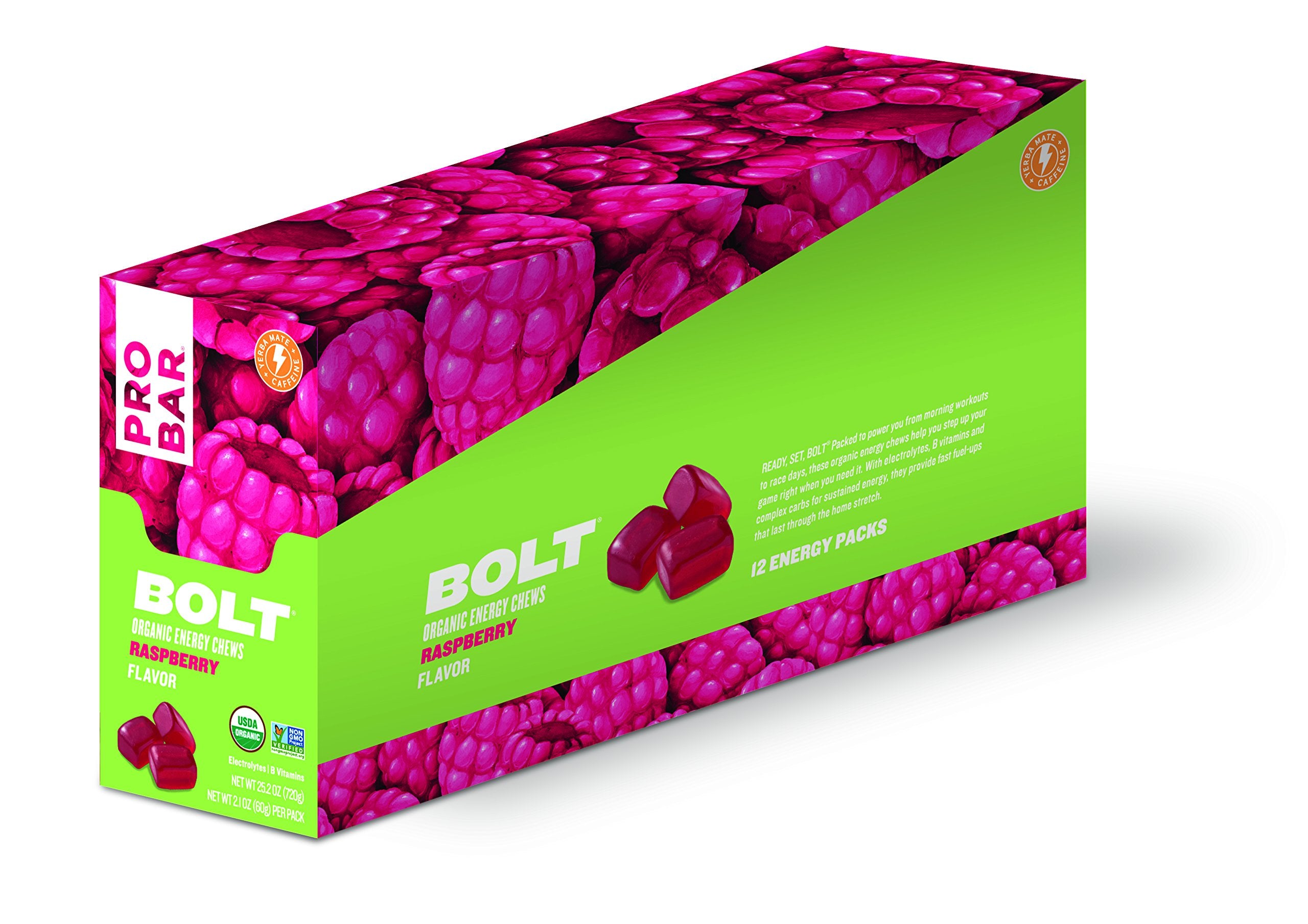 Probar Bolt Organic Energy Chews, Raspberry
