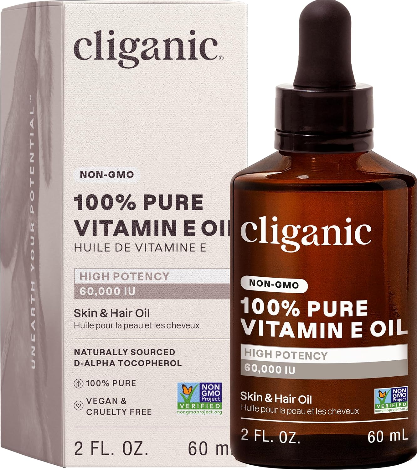 CLIGANIC (Pack of 4) Cliganic Pure Vitamin E Oil 2 Fl Oz