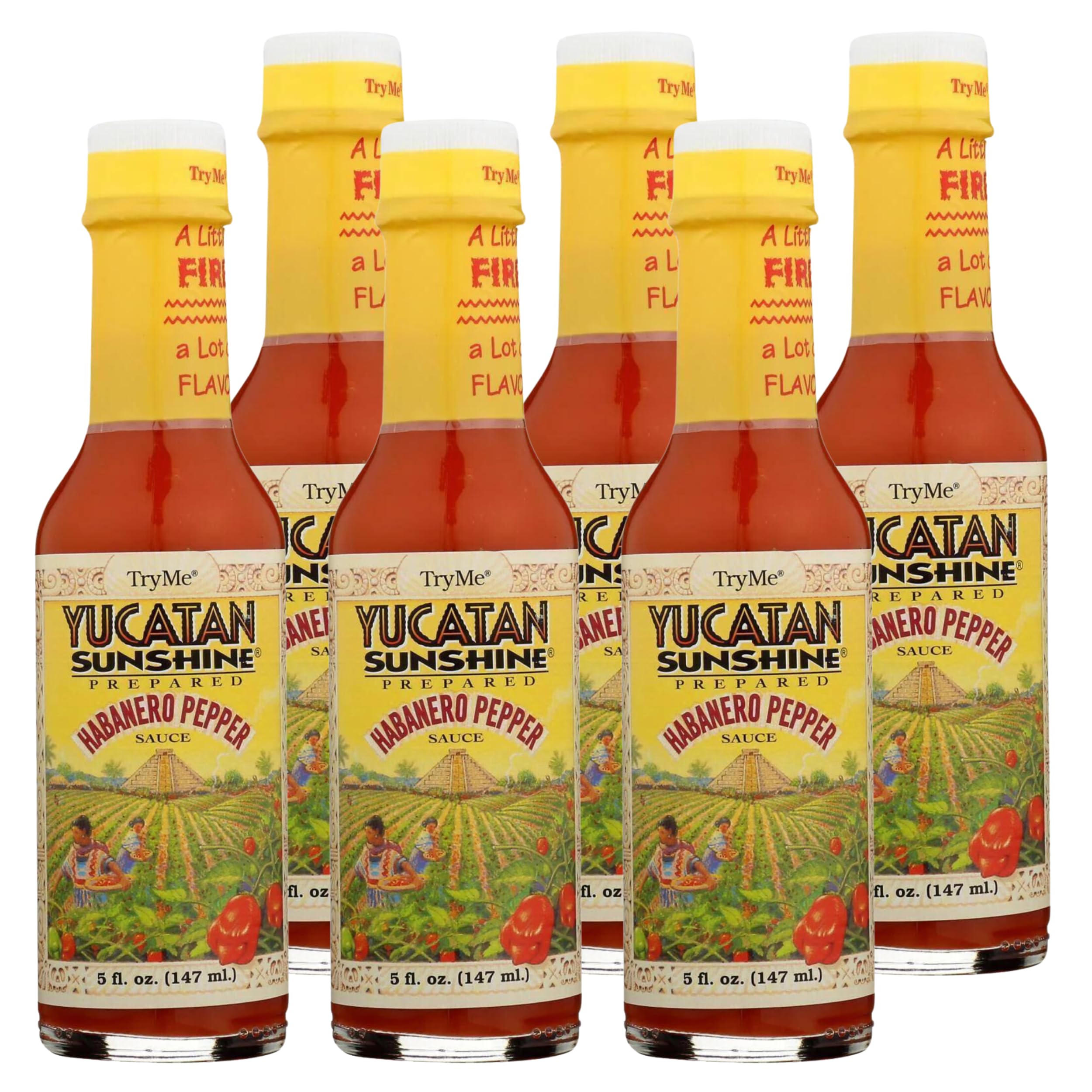 TRY ME (Pack of 18) Try Me Yucatan Sunshine Hot Sauce Natural Grocery Condiment 5 Oz