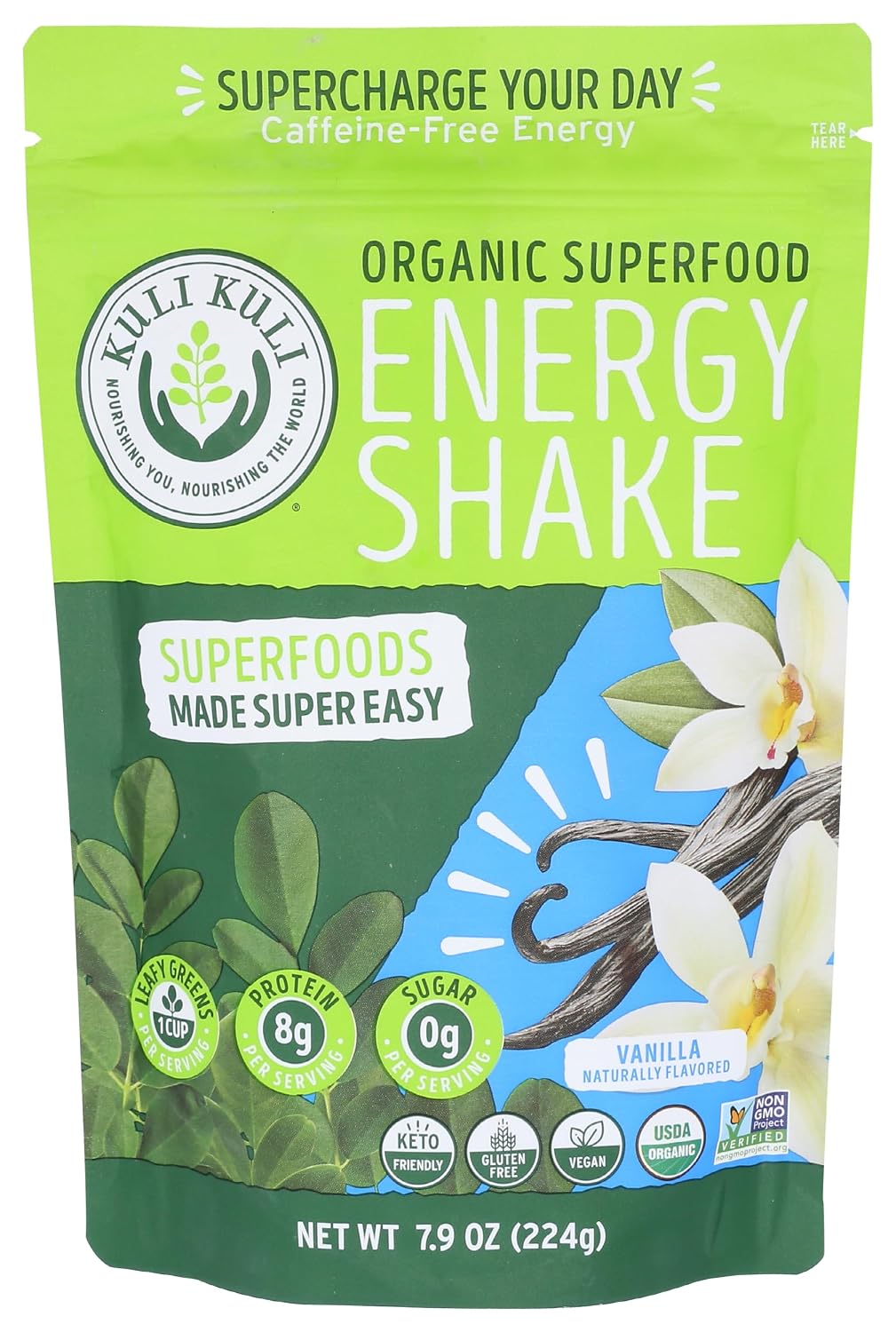 KULI KULI MO (Pack of 3) Kuli Kuli Mo Protein Moringa Vanilla Plant Protein Powder 7.6 Oz