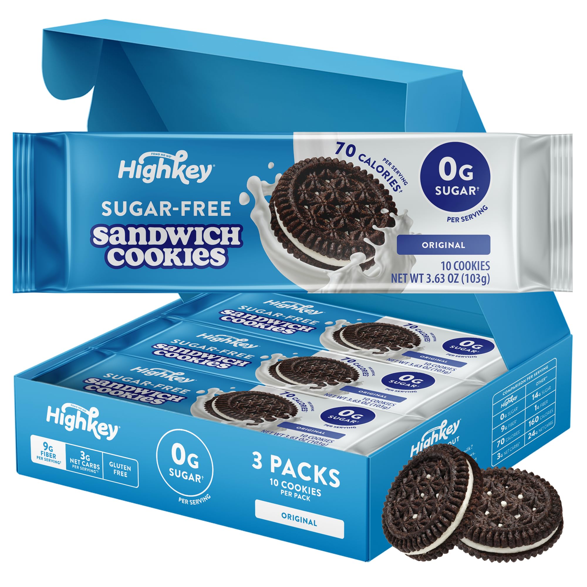 High Key Snacks Cookie Sandwich Original Classic Sandwich Co