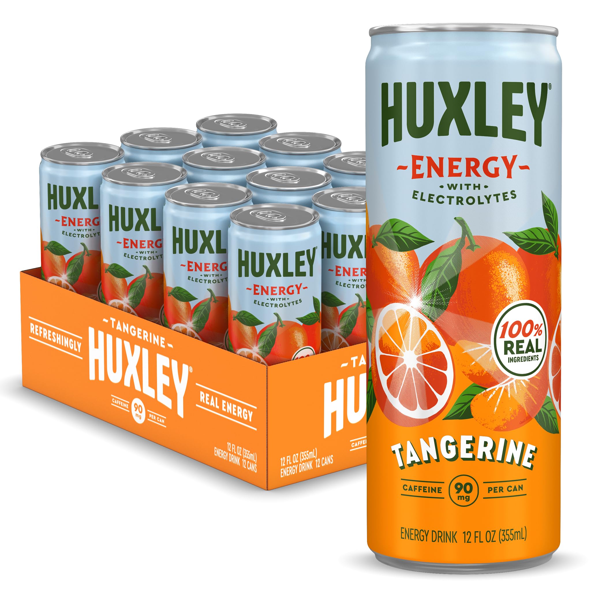 Huxley Energy Drink Zero Sugar Tangerine Beverage