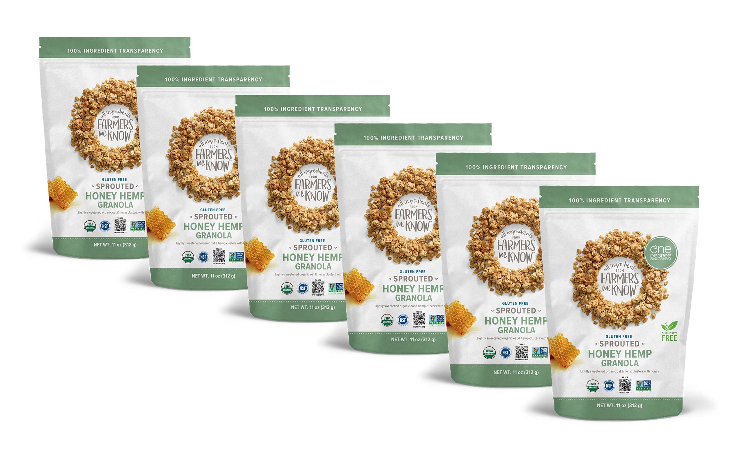 One Degree Organic Foods Granola Honey Hemp Organic