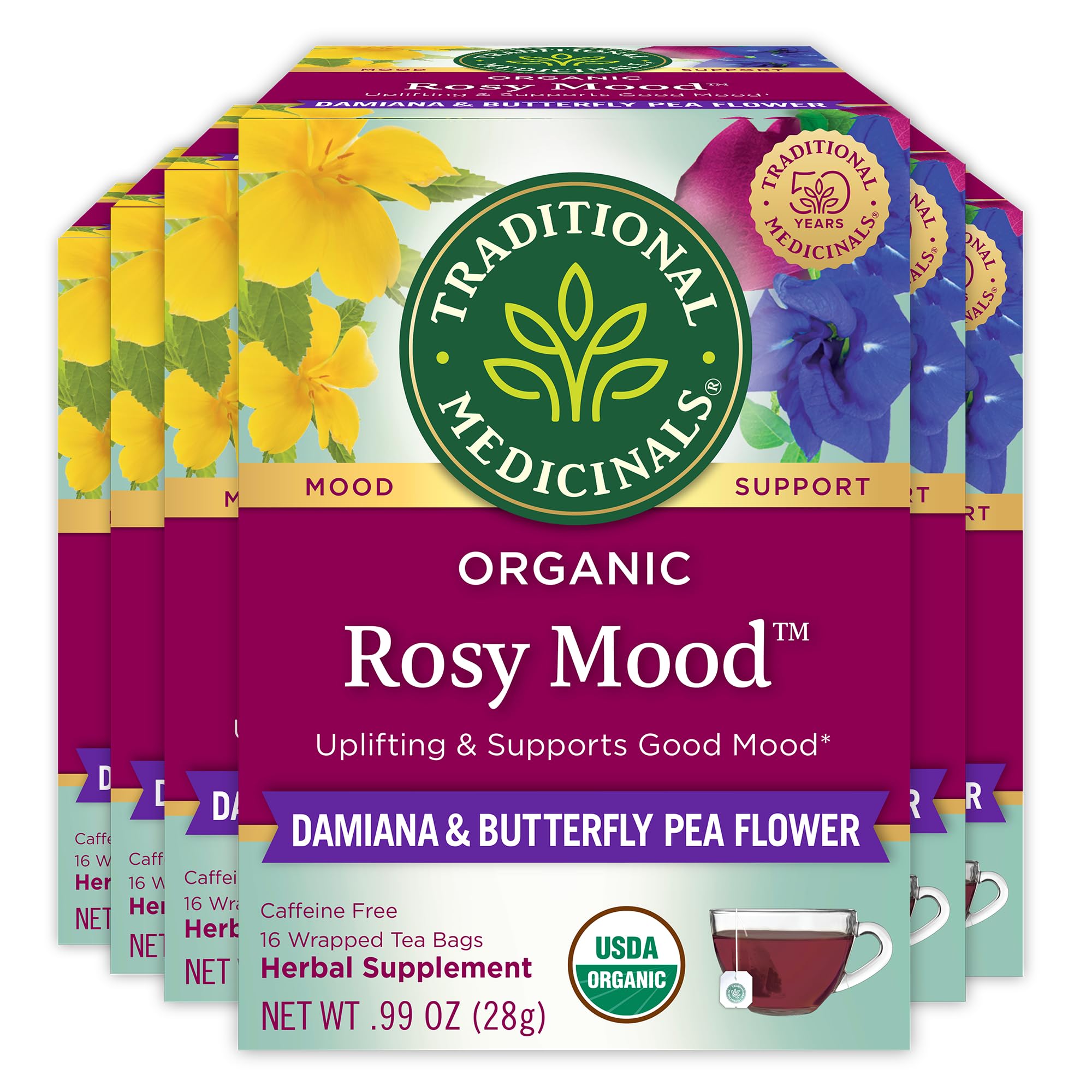 Traditional Medicinals Rosy Mood Herbal Tea Bags 16 bag