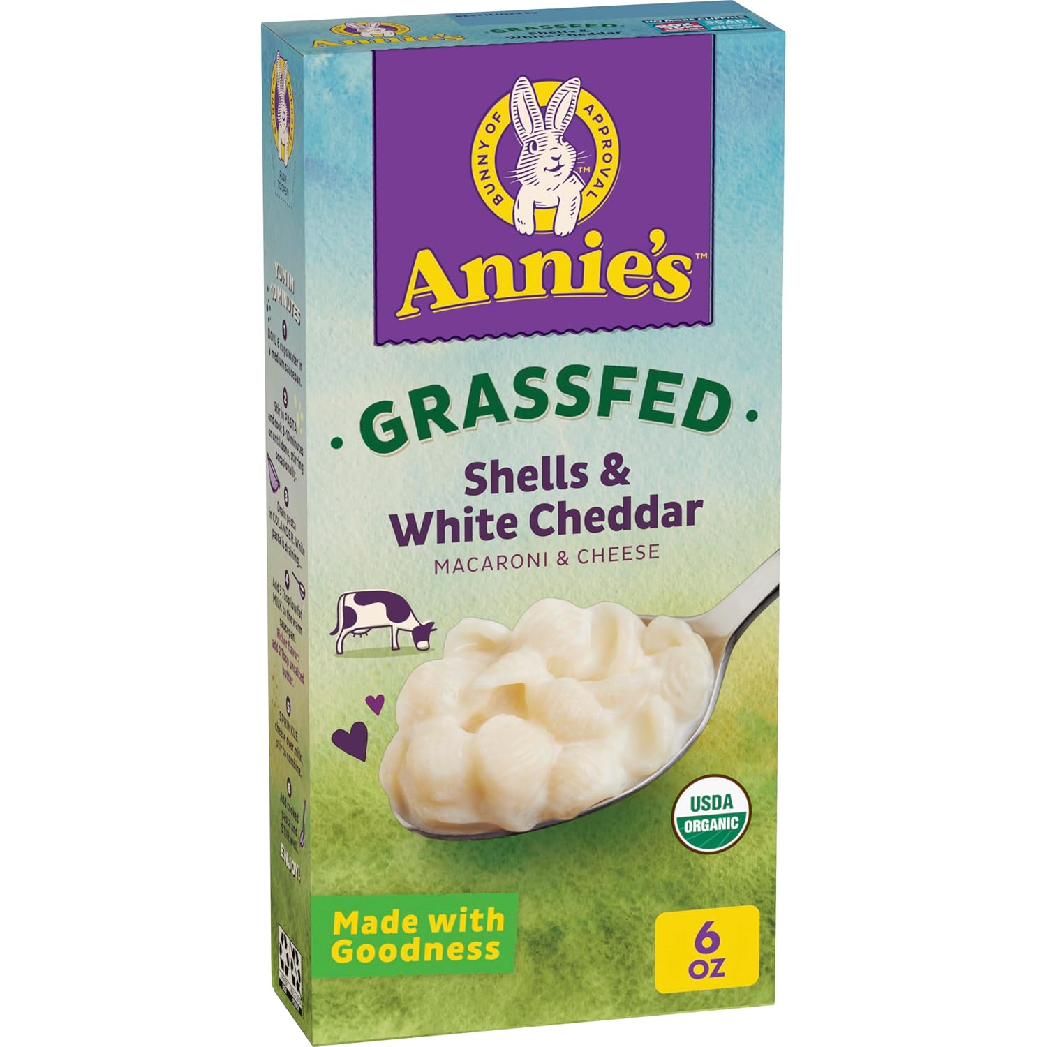 Annie's Homegrow Annie's Organic Shells and White Cheddar, Grassfed