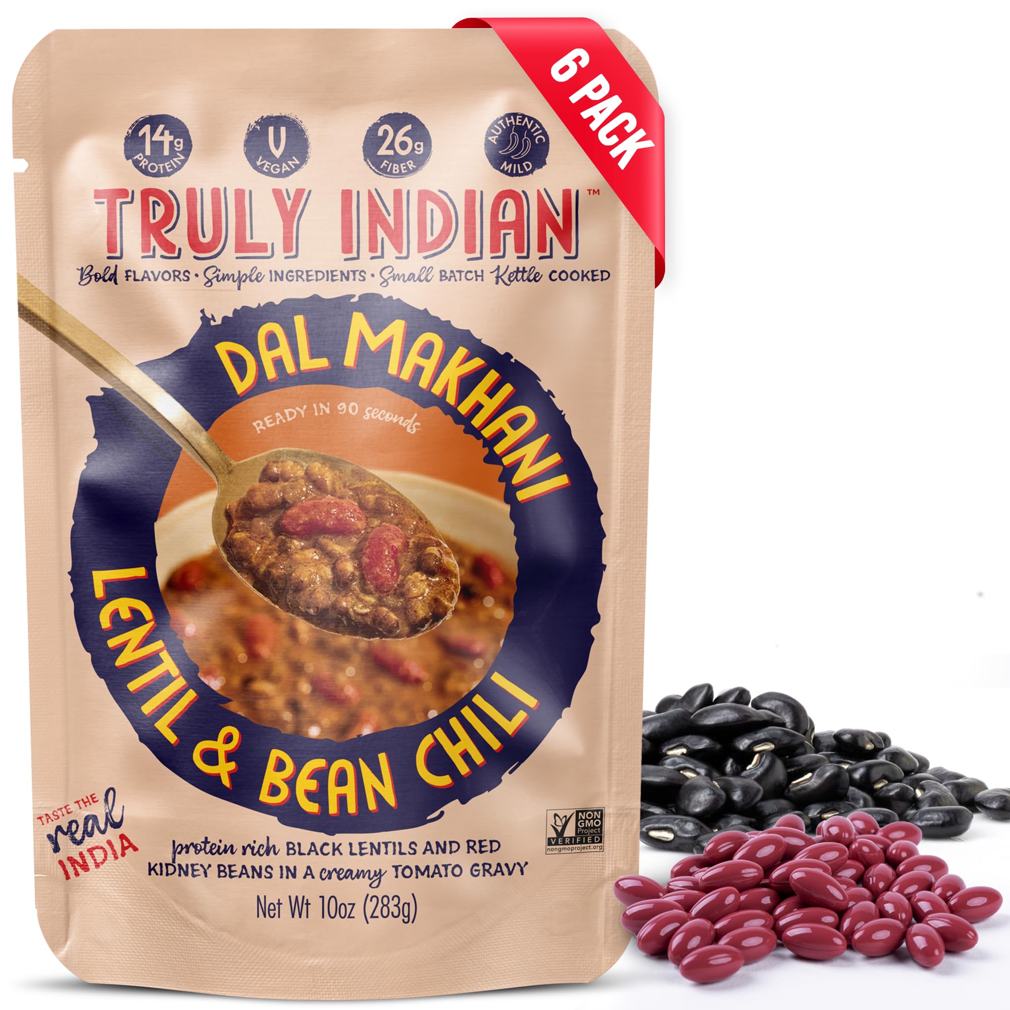 TRULY INDIAN (Pack of 18) Truly Indian Entree Spicy Lentil Bean Chili Natural Prepared 10 Oz