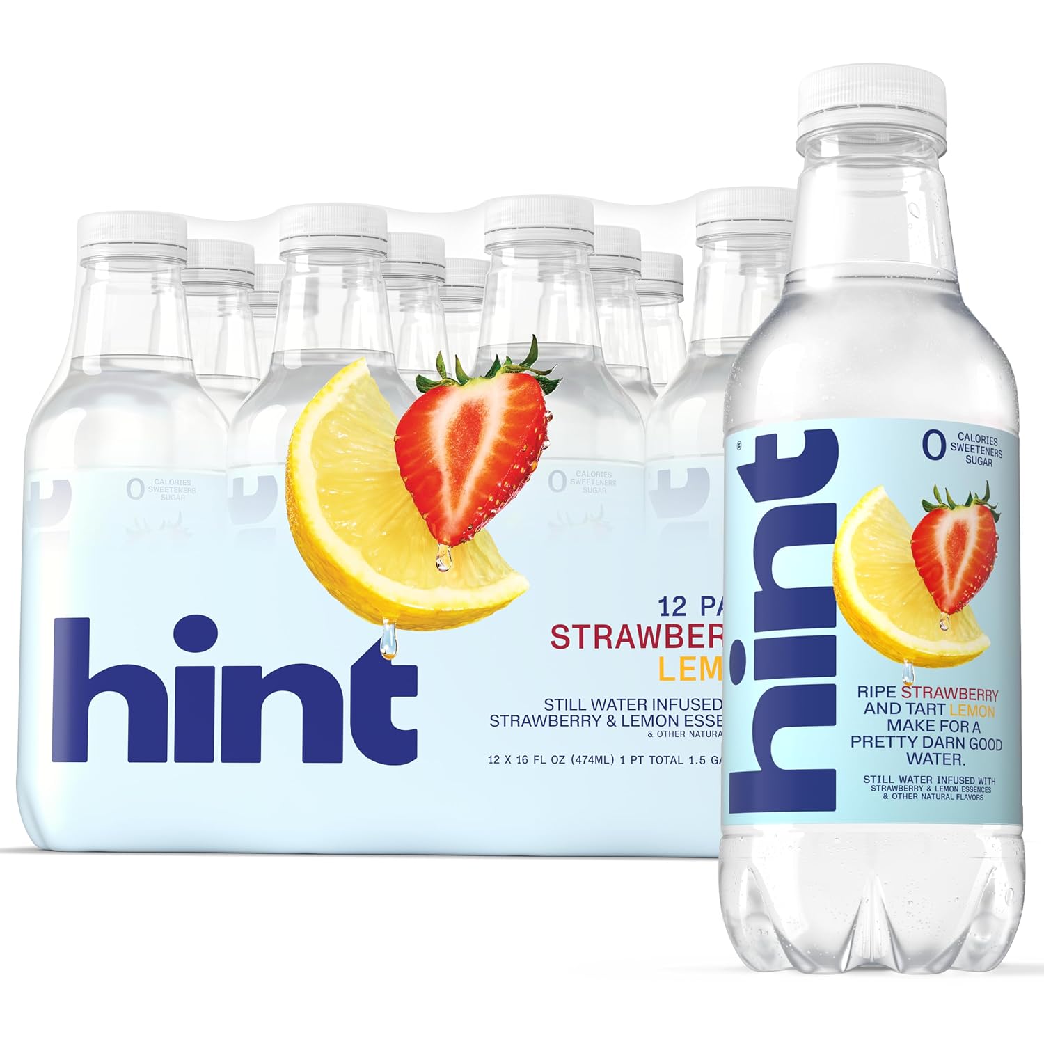 HINT (Pack of 24) Hint Hint Water Strawberry Lemon 16 Fl Oz