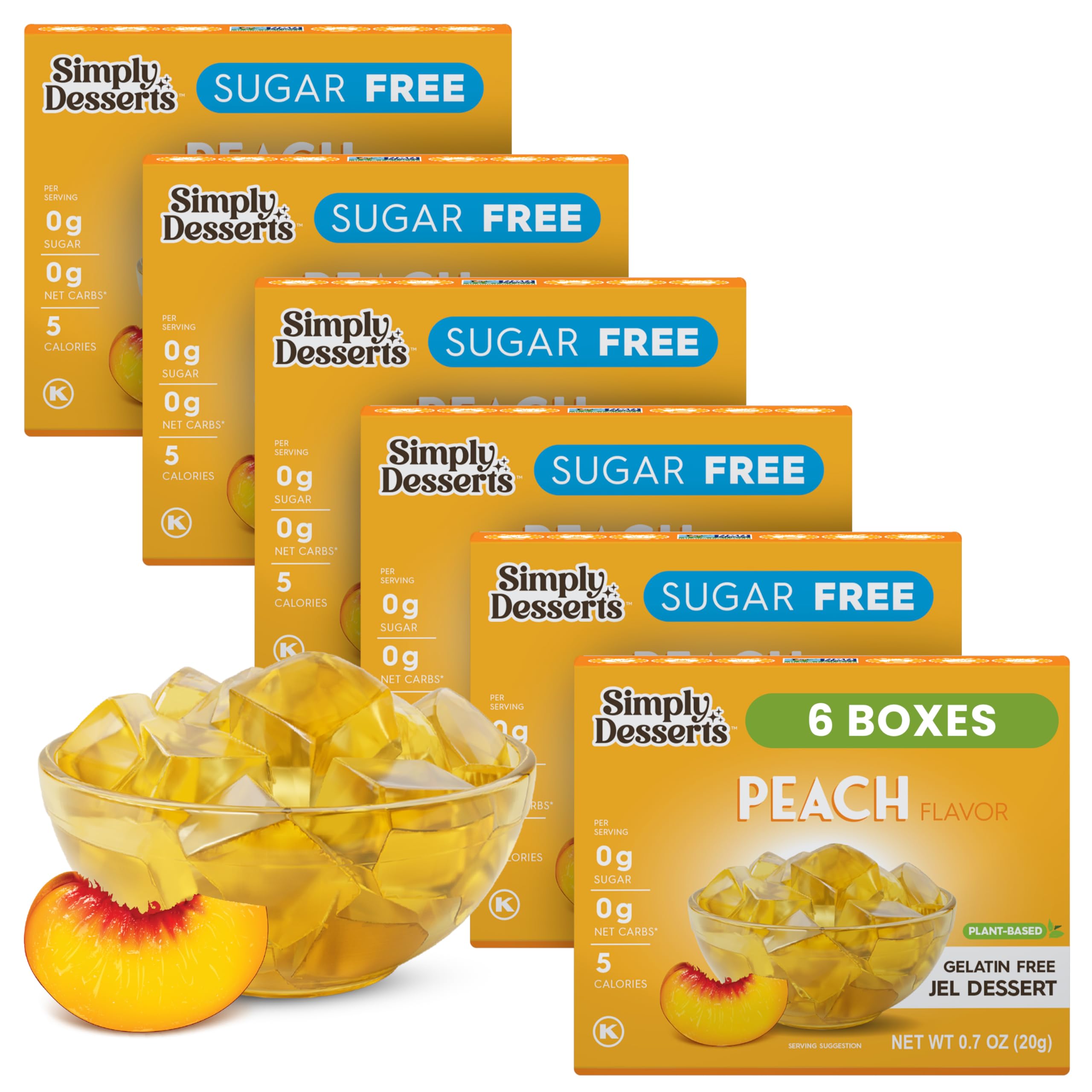 SIMPLY DESSERTS (Pack Of 12) Simply Desserts Jel Dessert Peach 0.7 Oz