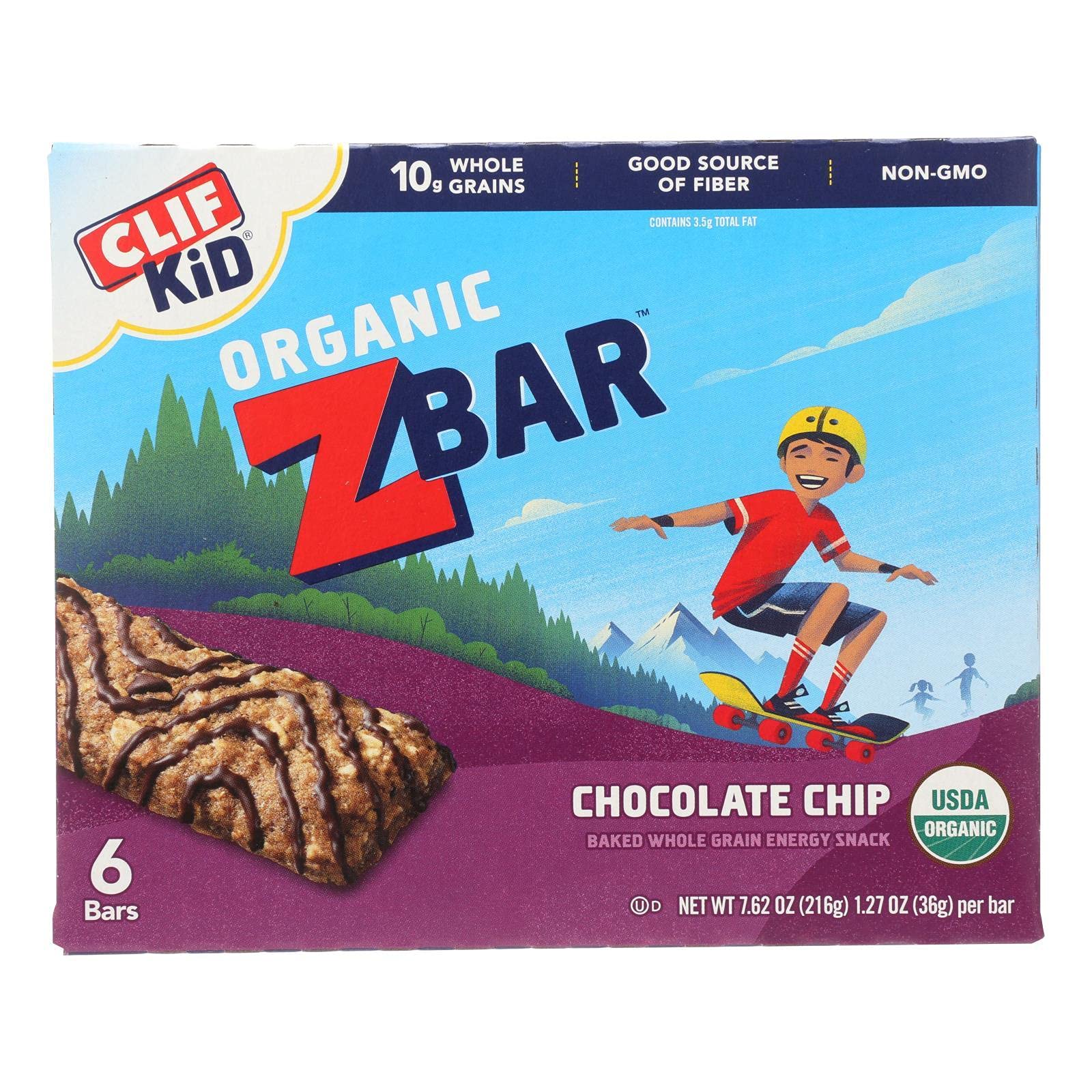 Clif Kid Chocolate Chip Z Bar Snack Bars 6-Pack
