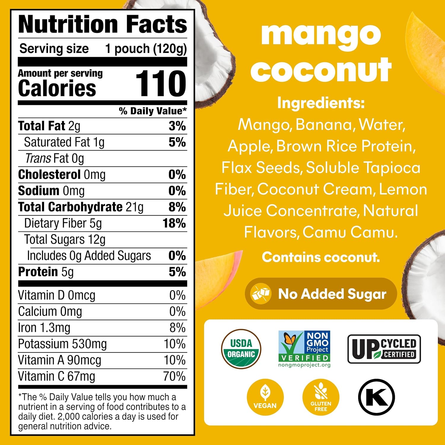 NOKA (Pack of 24) Noka Smoothie Mango Coconut 4.22 Oz