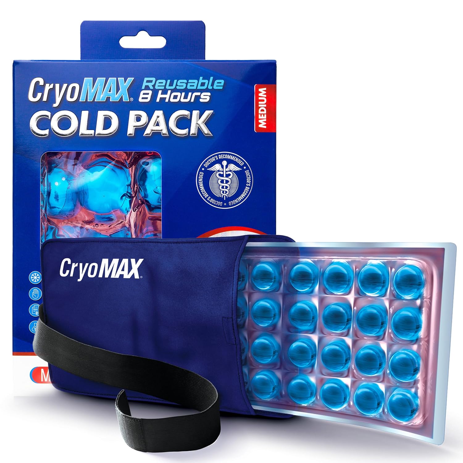 CRYOMAX MED (Pack of 4) Cryomax Med Medium Cold Pack Reusable First Aid Topical Medic 1 Each