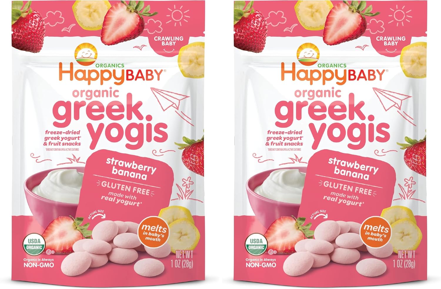 Happy Baby Yogi Greek Yogurt Strawberry Banana Organic