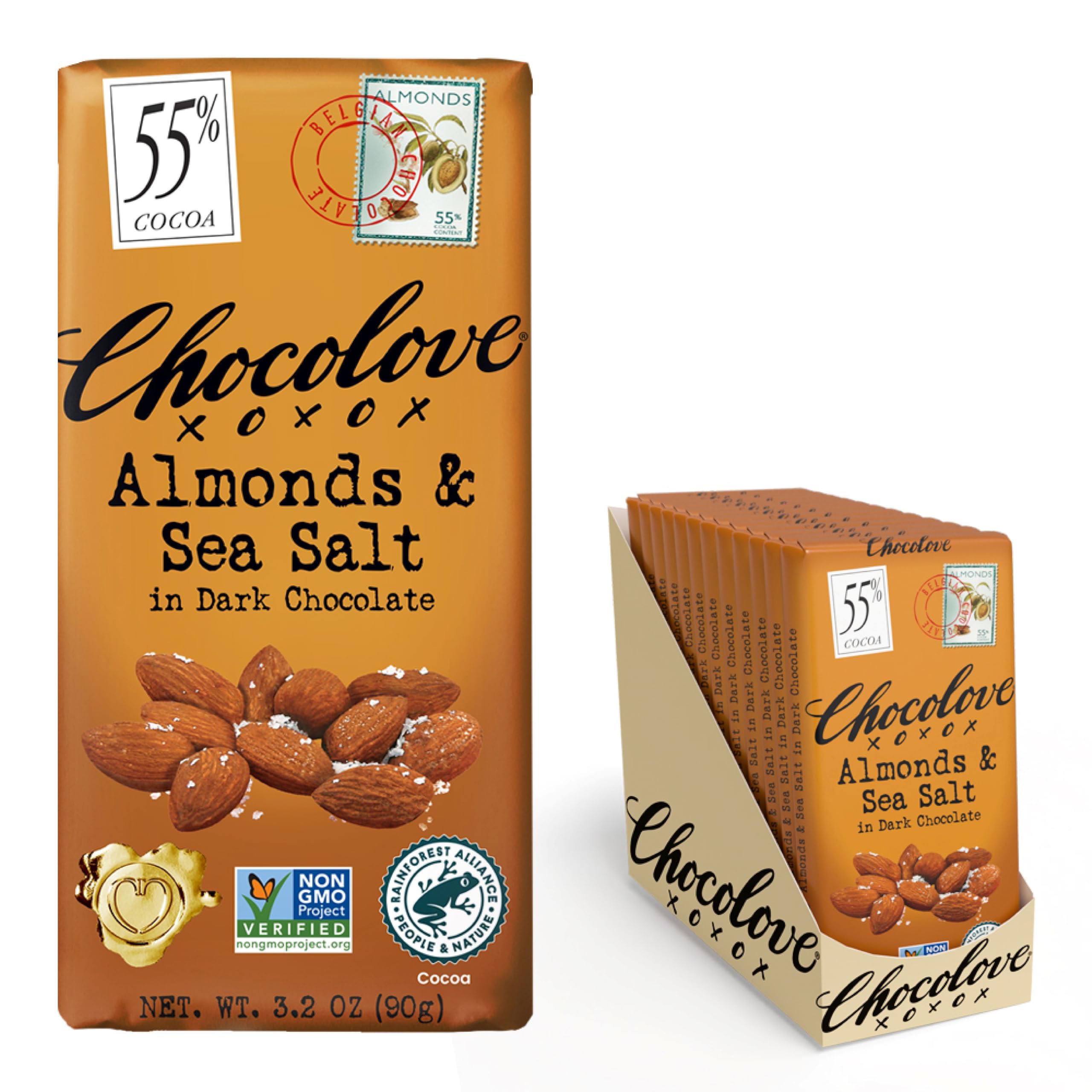 Chocolove Dark Chocolate Bar Sea Salt Almond