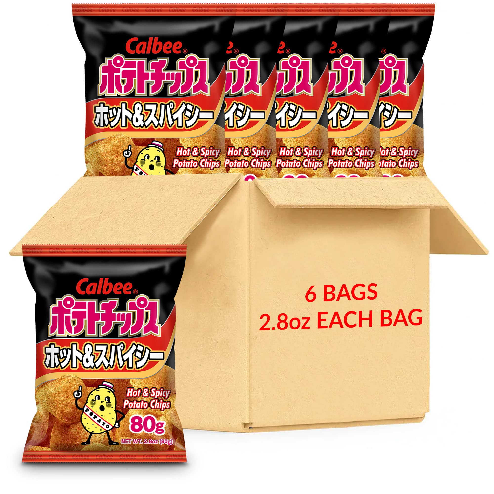 CALBEE (Pack Of 12) Calbee Chips Potato Hot N Spicy 2.8 Oz