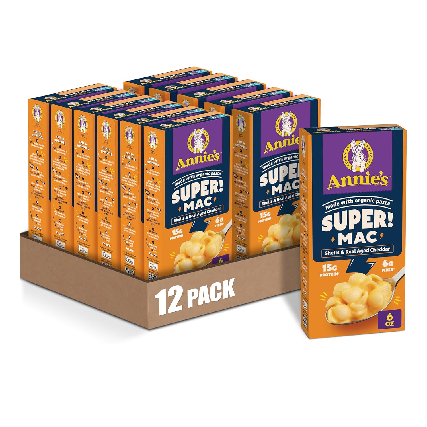 Annie's Homegrown Mac & Cheese Super Protein Aged Cheddar Shells
