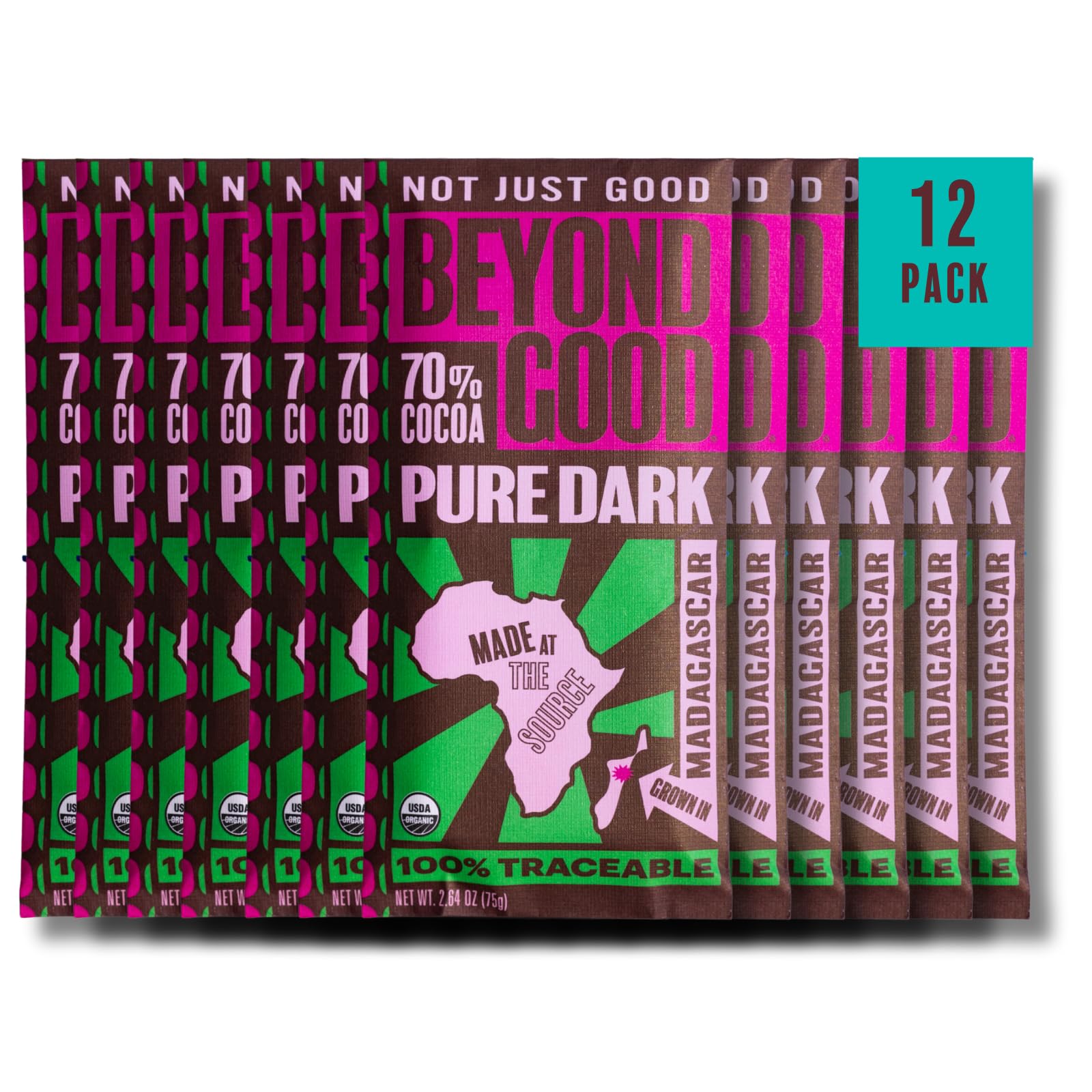 Beyond Good Dark Chocolate Bar 70% Cocoa Madagascar