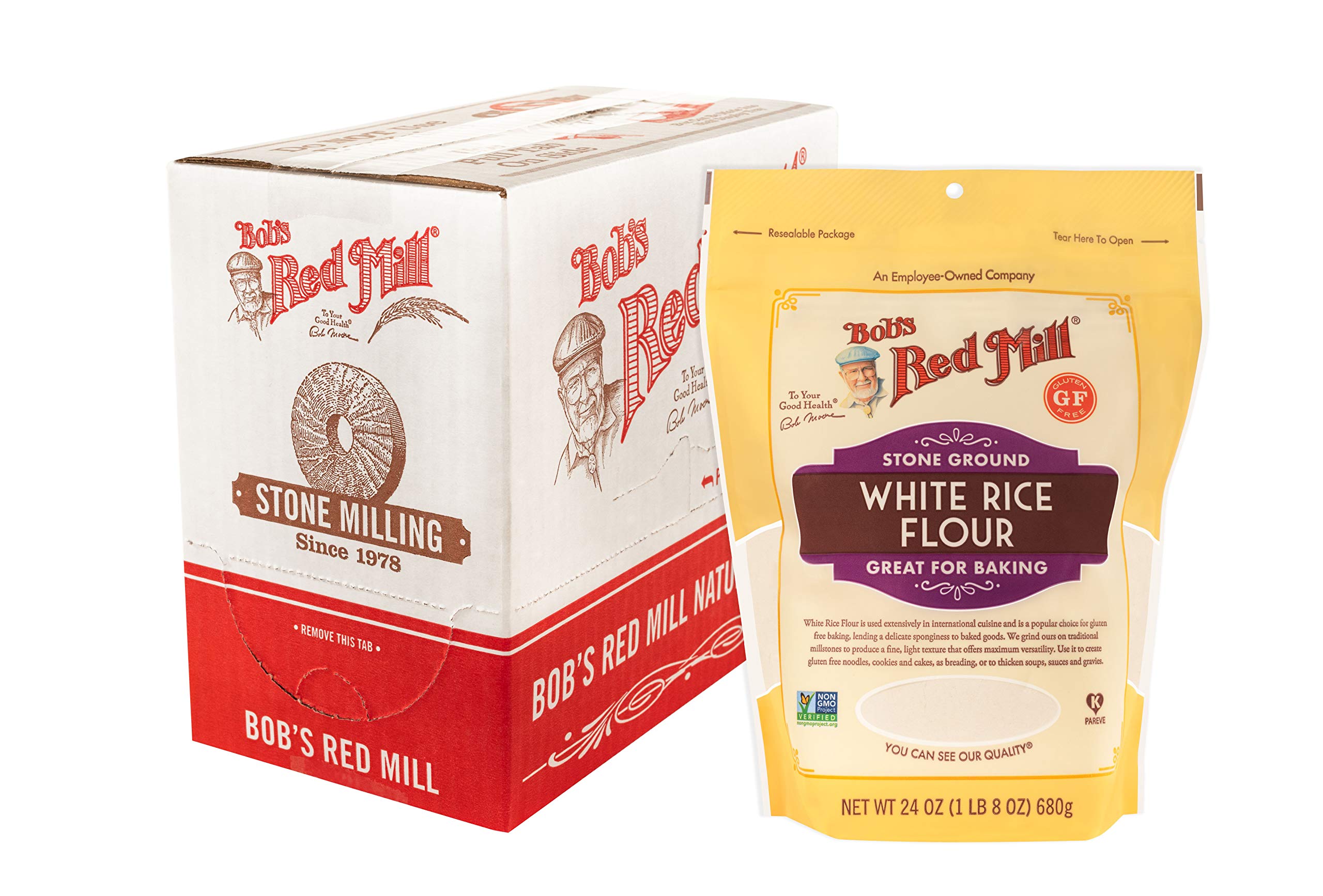 BOBS RED MILL (Pack of 16) Bob's Red Mill White Rice Flour Gluten Free Baking Ingredient 24 Oz