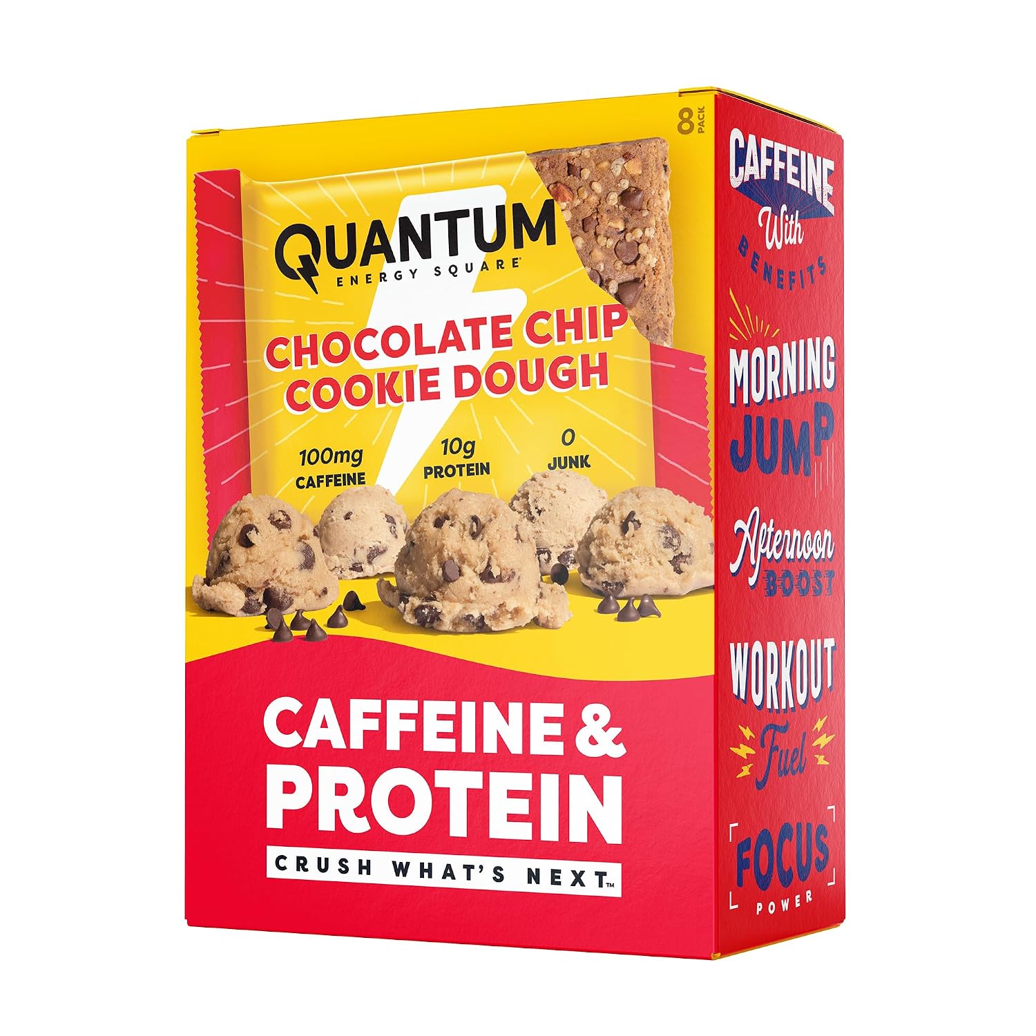 QUANTUM ENERGY (Pack Of 16) Quantum Energy Squares Bar Chocolate Chip Cookie Dough 1.69 Oz - 2 Boxes 8 each