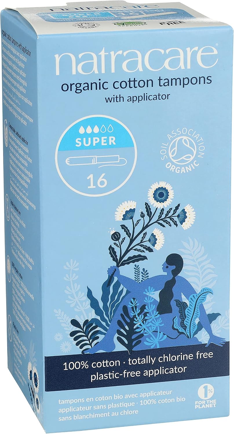NATRACARE (Pack of 8) Natracare Super Tampon with Applicator 16 Pieces
