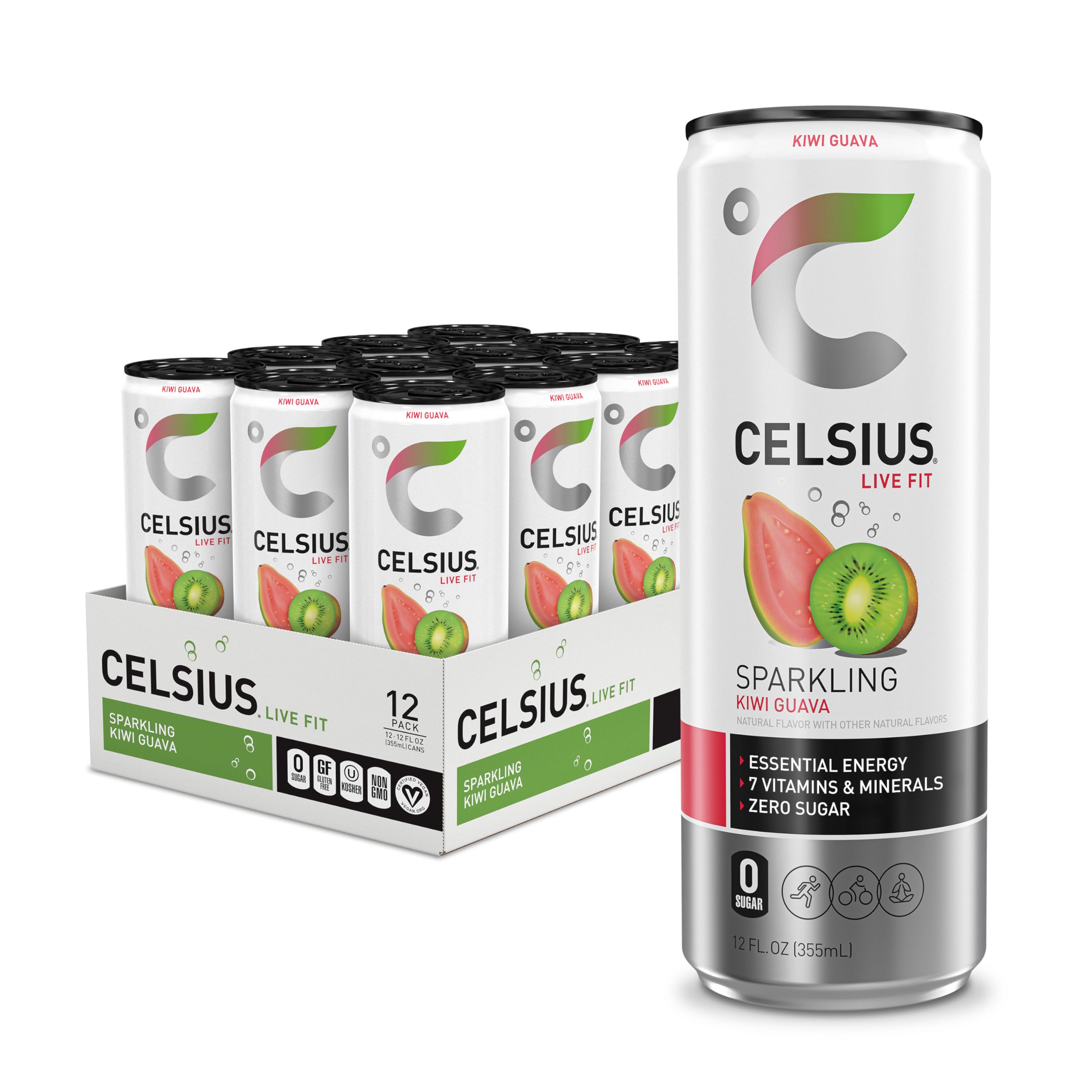 Celsius Sparkling Kiwi Guava, Sugar Free Energy Drink