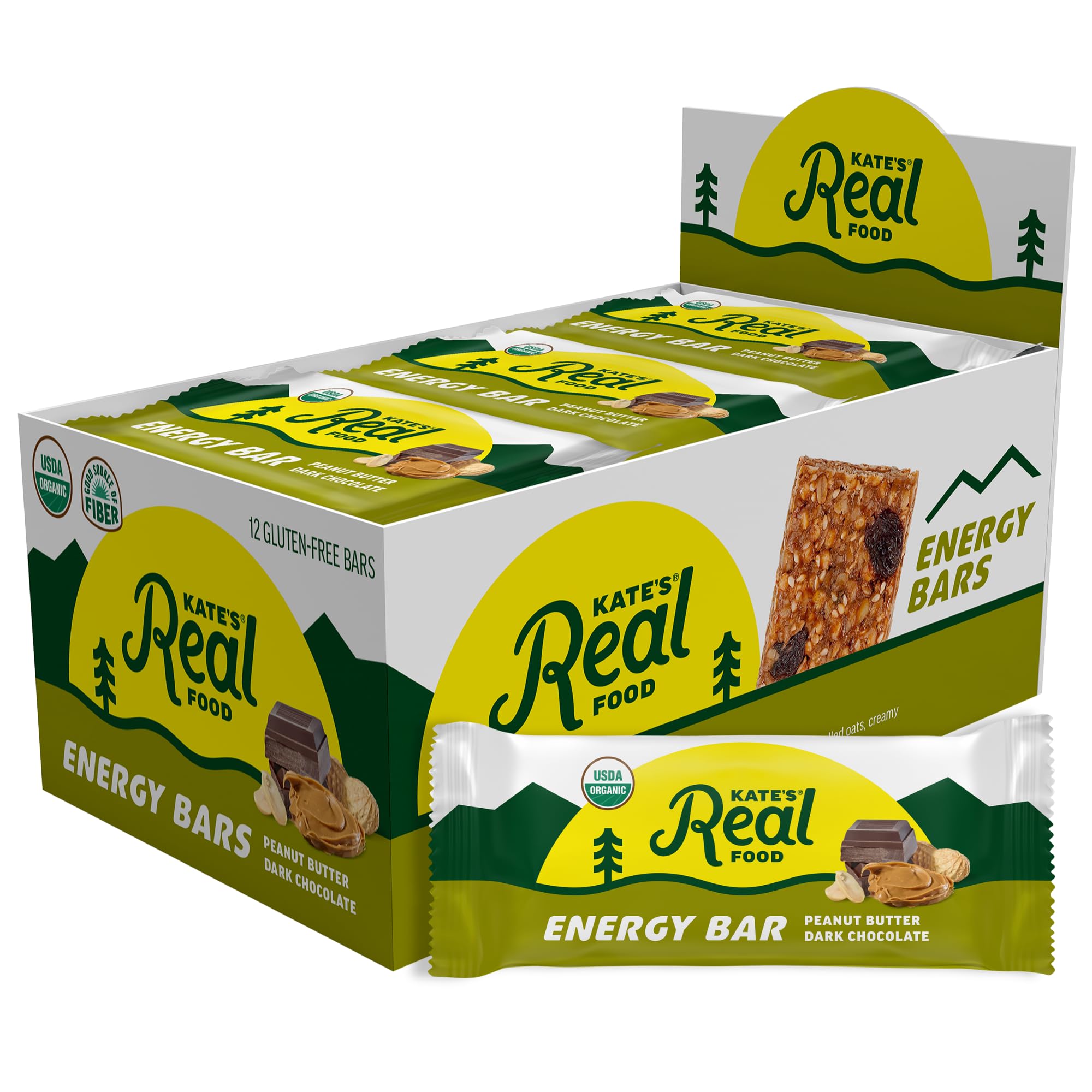 Kate's Real Food Bar Grizzly Peanut Butter Dark Chocolate
