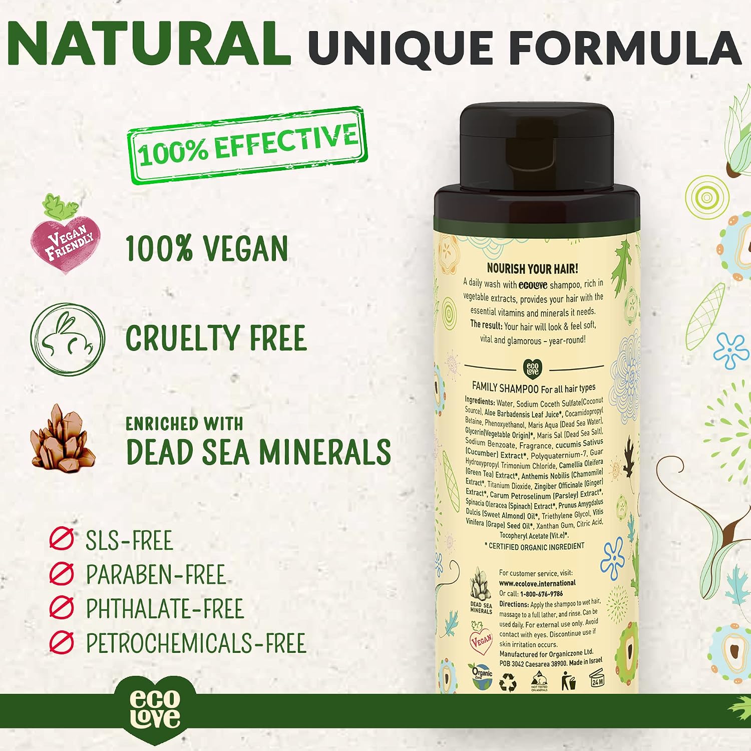 ECOLOVE (Pack of 7) Ecolove Vegetable Green Shampoo 17.6 Oz