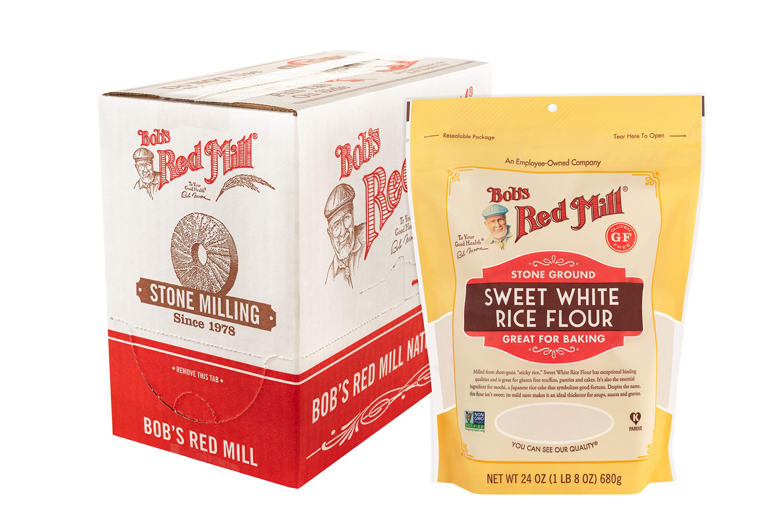BOBS RED MILL (Pack of 12) Bob's Red Mill Rice Flour Sweet White 24 Oz