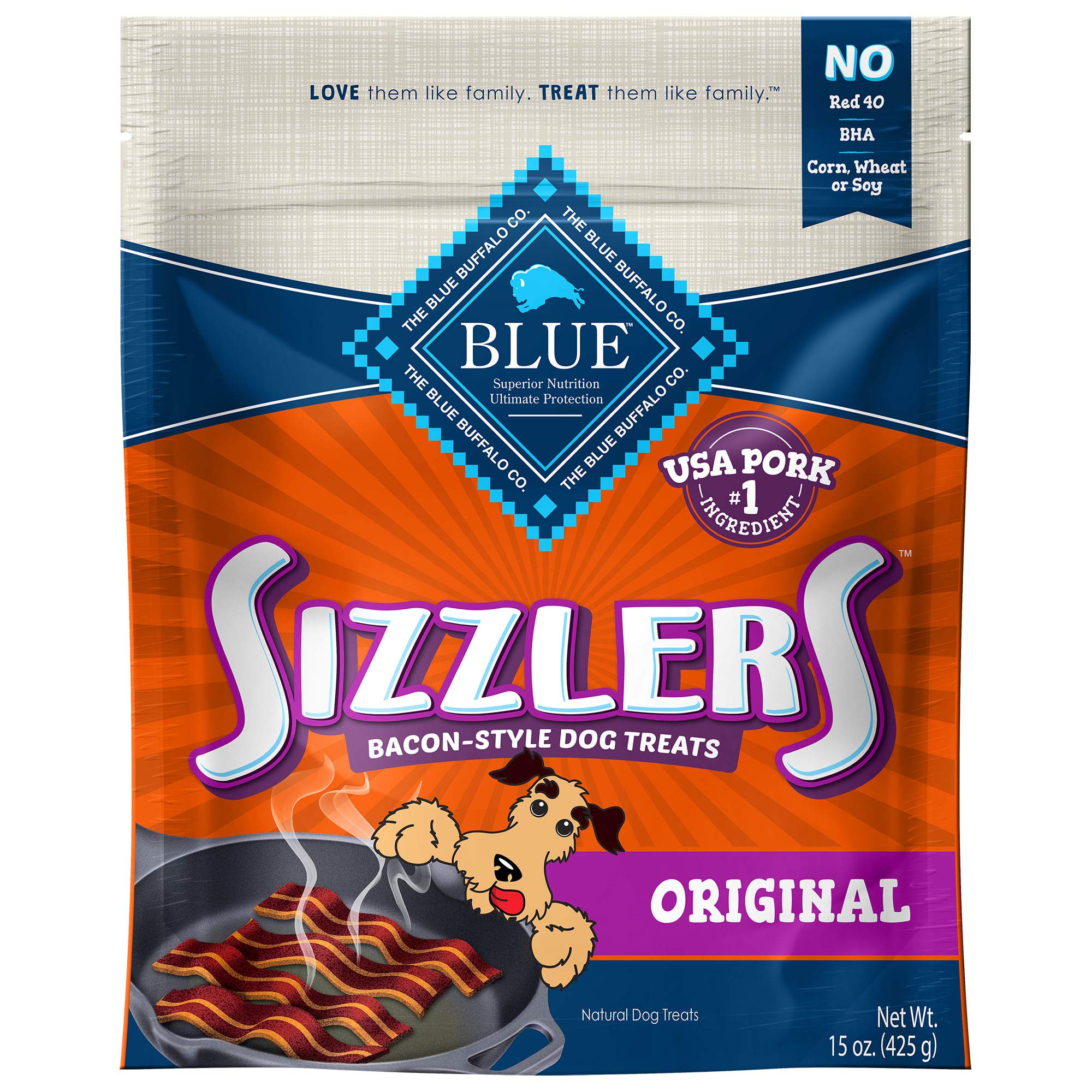 Blue Buffalo Sizzlers Pork Flavor Dog Treats - 15oz