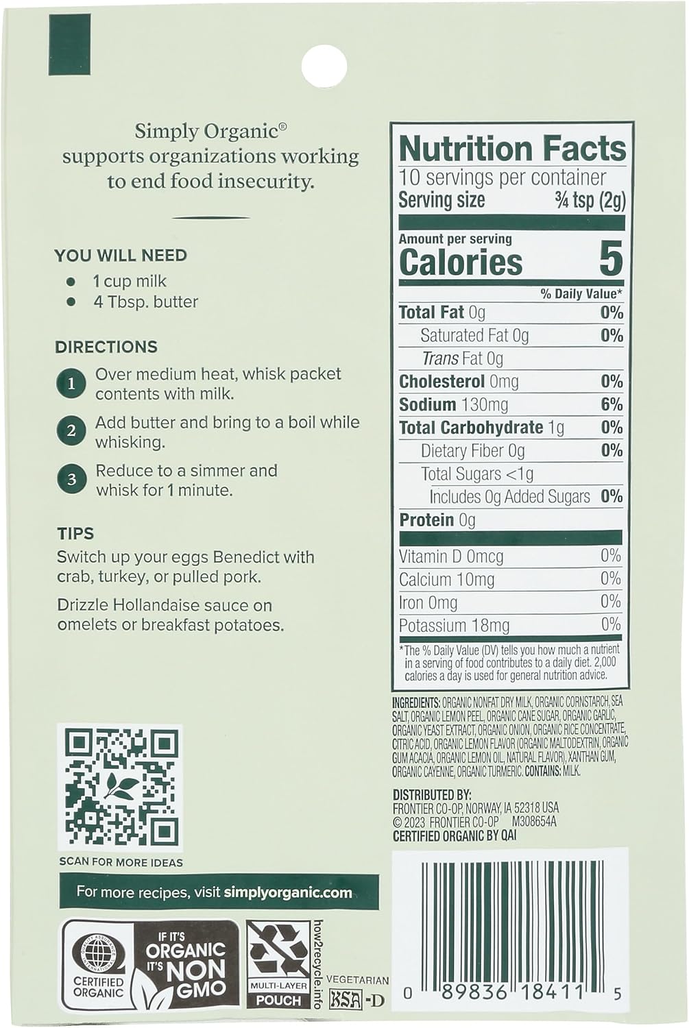SIMPLY ORGANIC (Pack Of 24) Simply Organic Sauce Mix Hollandaise 0.74 Oz