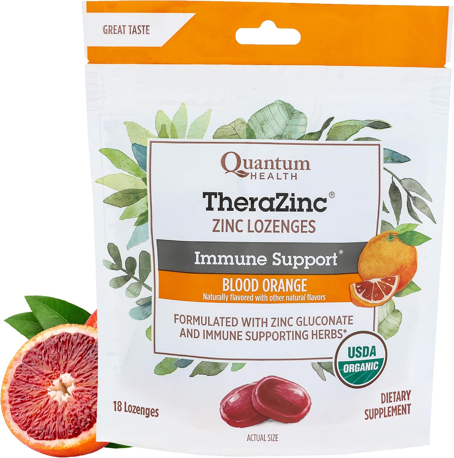 QUANTUM (Pack Of 4) Quantum Lozenges TheraZinc Orange 18 Each