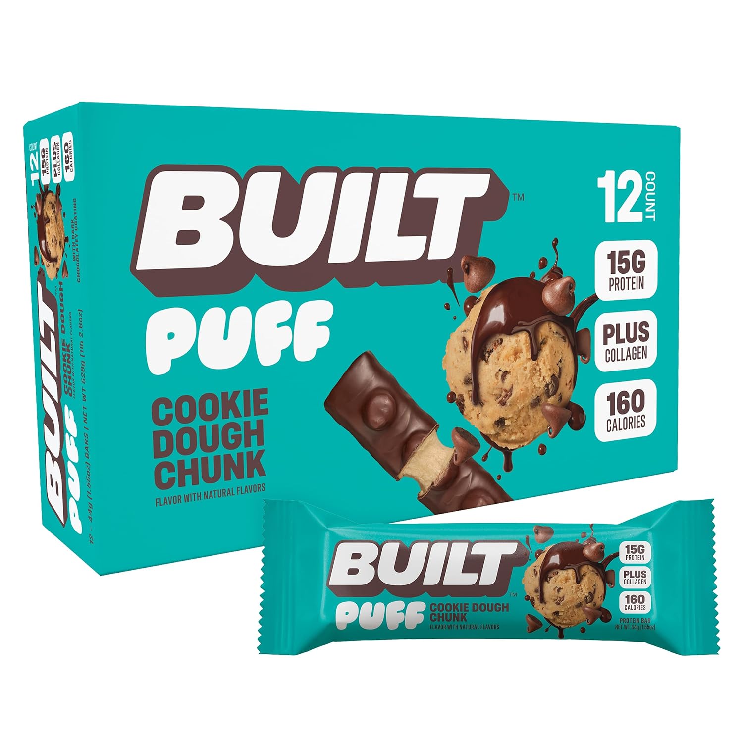 Built Bar Cookie Dough Chunk Puff