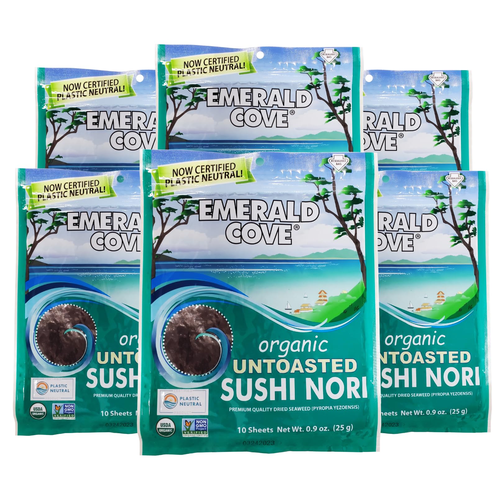 Emerald Cove Sushi Nori Untasted Organic Seaweed Wrappers