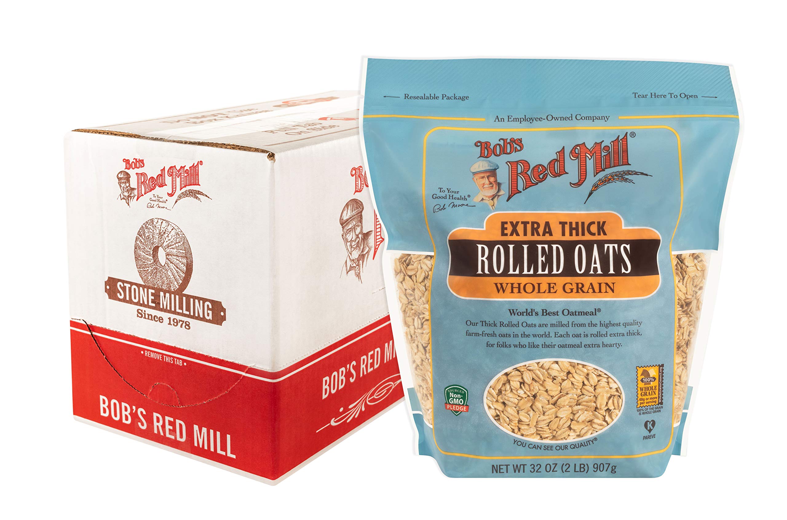 BOBS RED MILL (Pack of 12) Bob's Red Mill Rolled Oats Extra Thick Hot Cereal 32 Oz