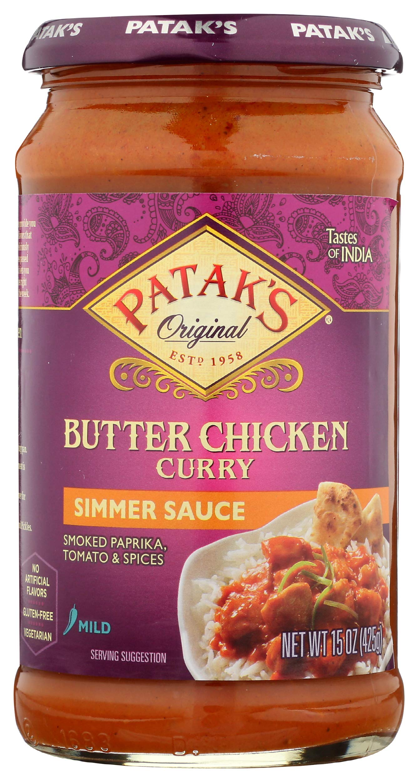 Patak's Sauce Butter Chicken Mild Indian Condiment