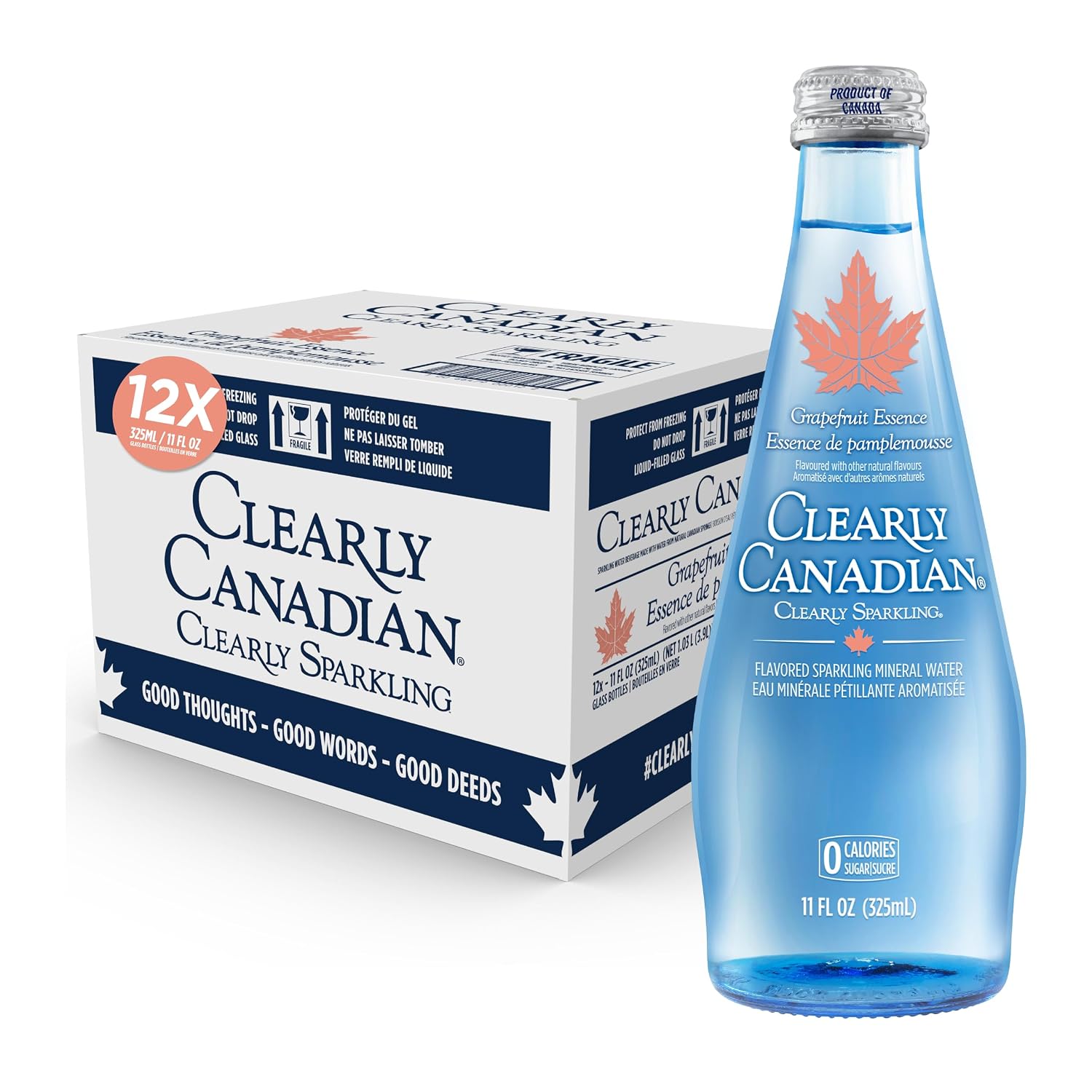 Clearly Canadian Water Sparkling Water Grape Fruit Essence