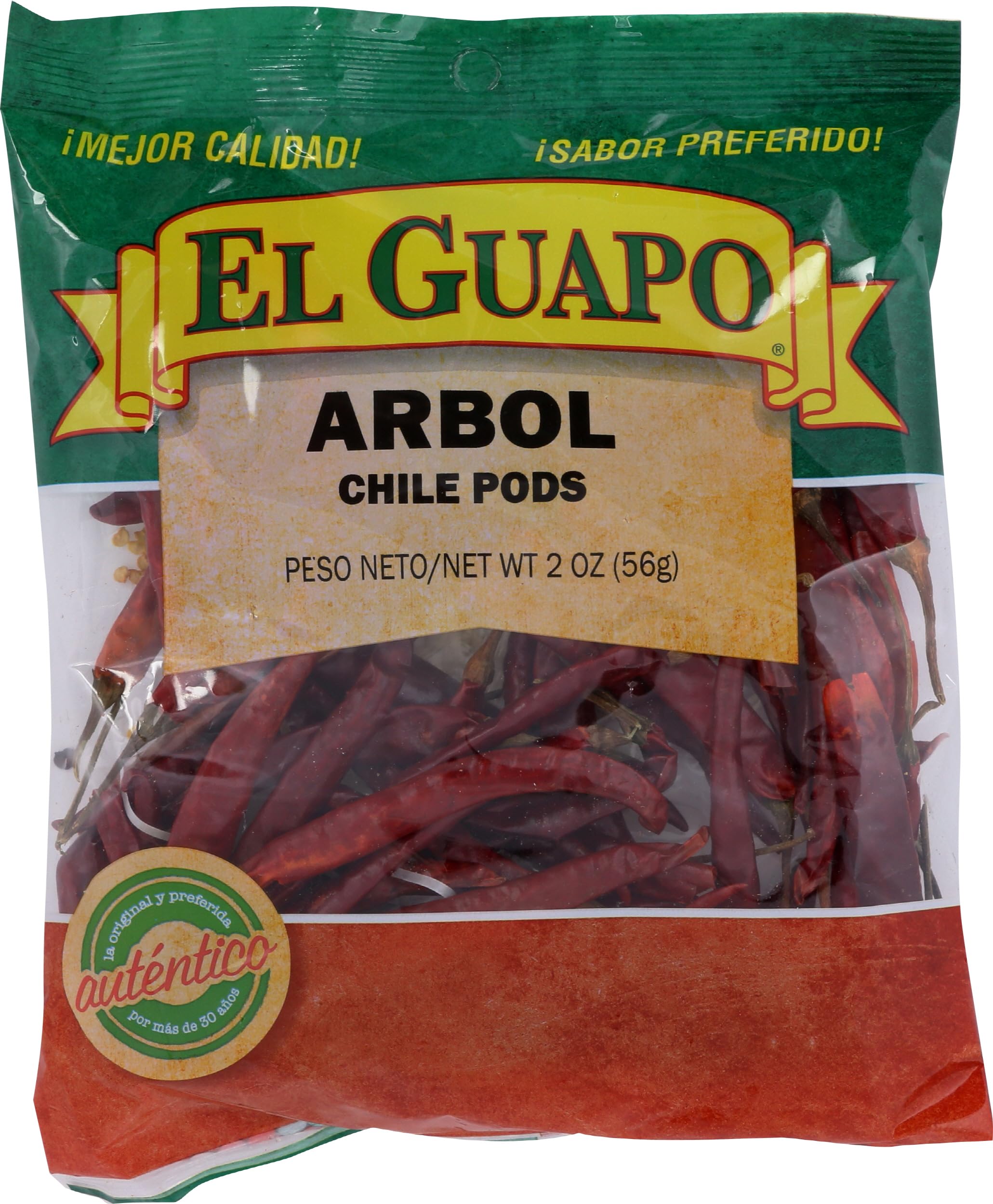 El Guapo Chili De Arbol Whole Spice Authentic Mexican
