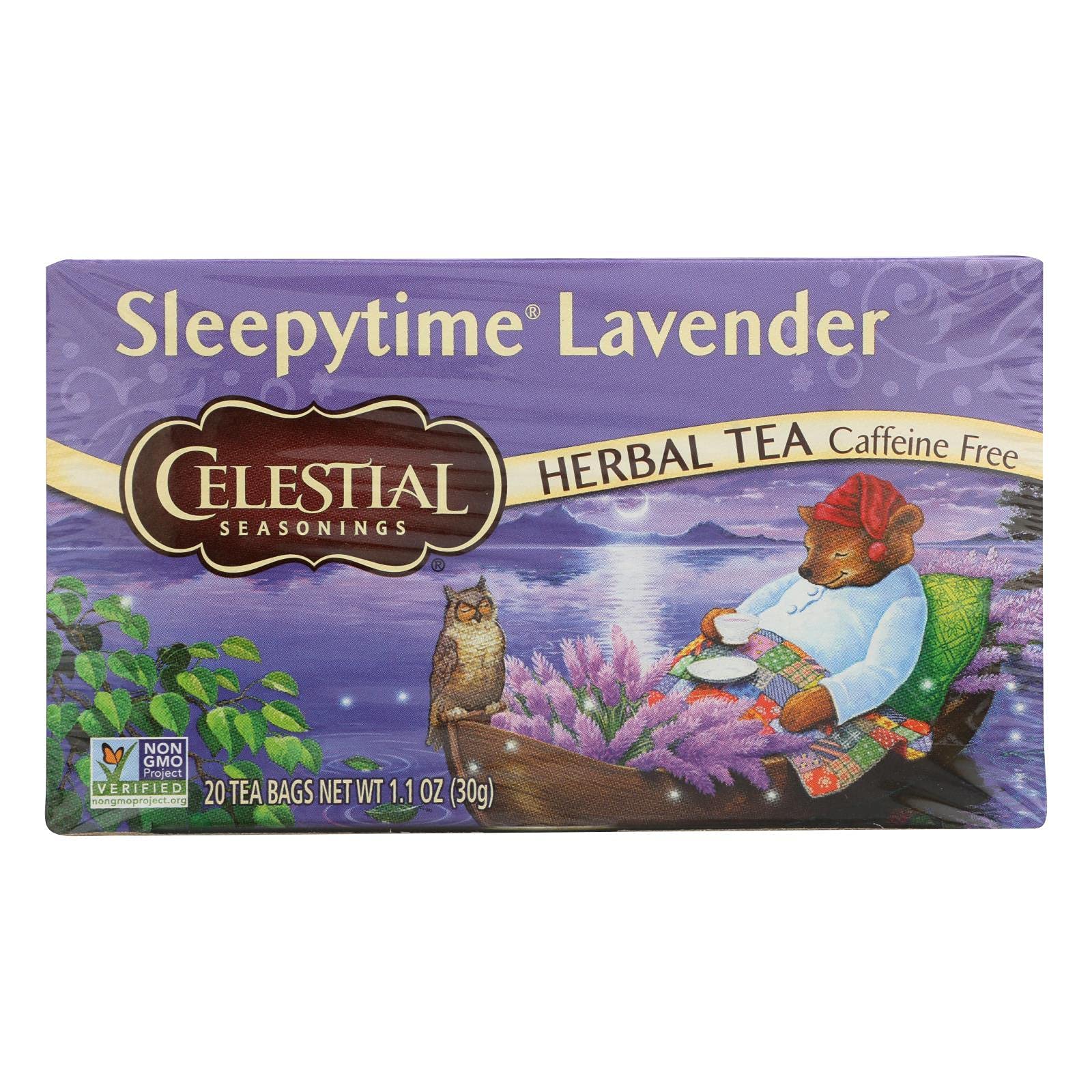 Celestial Seasonings Sleepytime Lavender Herbal Tea, Caffeine Free, Non GMO