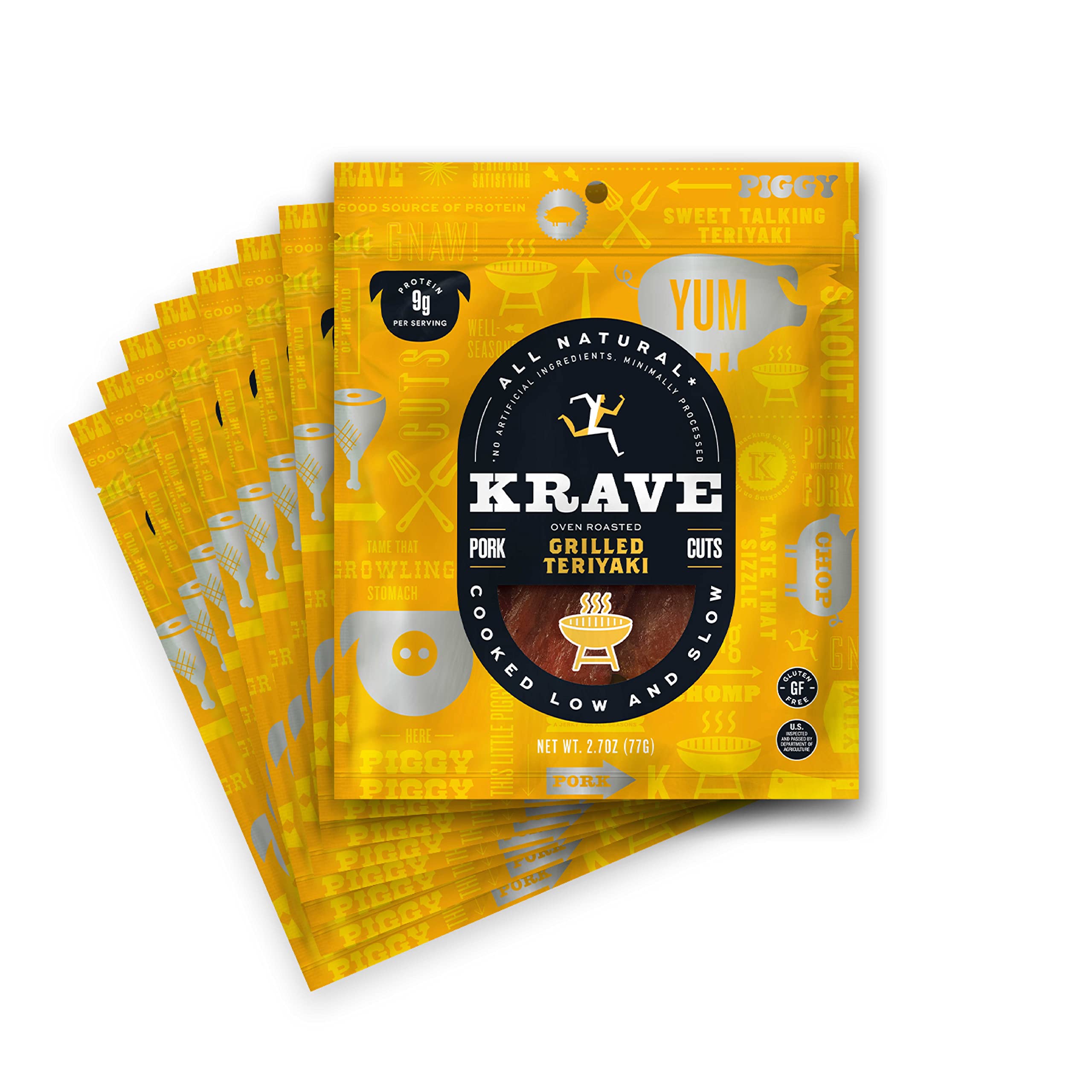 Krave Pork Jerky Grilled Sweet Teriyaki Ready to Eat