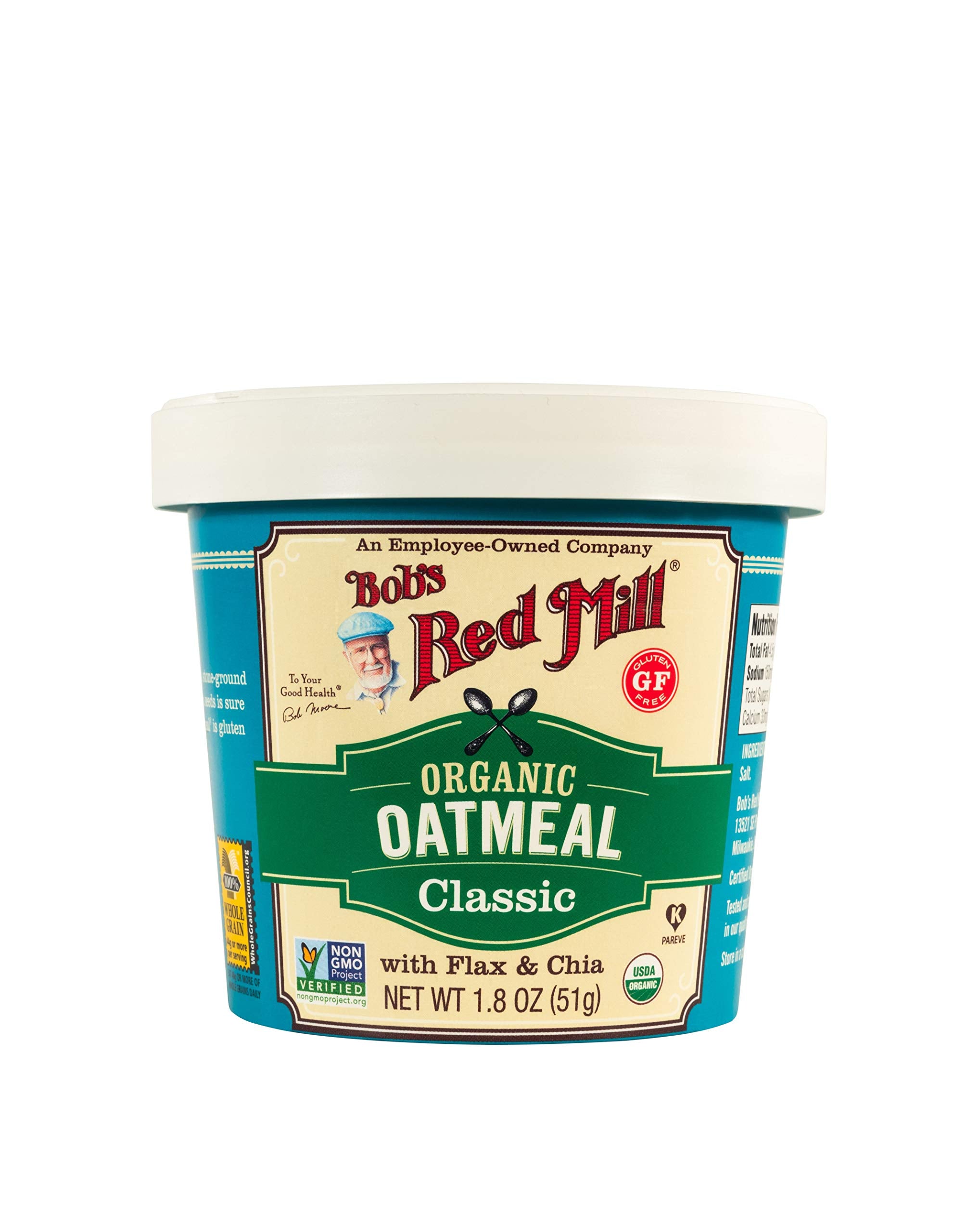 Bob's Red Mill Organic Oatmeal Cup Classic Instant Hot Cerea