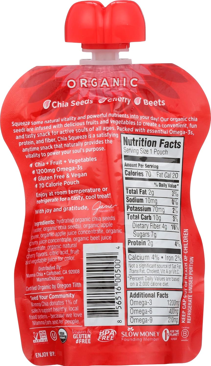 MAMMACHIA (Pack of 32) Mammachia Chia Squeeze Cherry Beet 3.5 Oz
