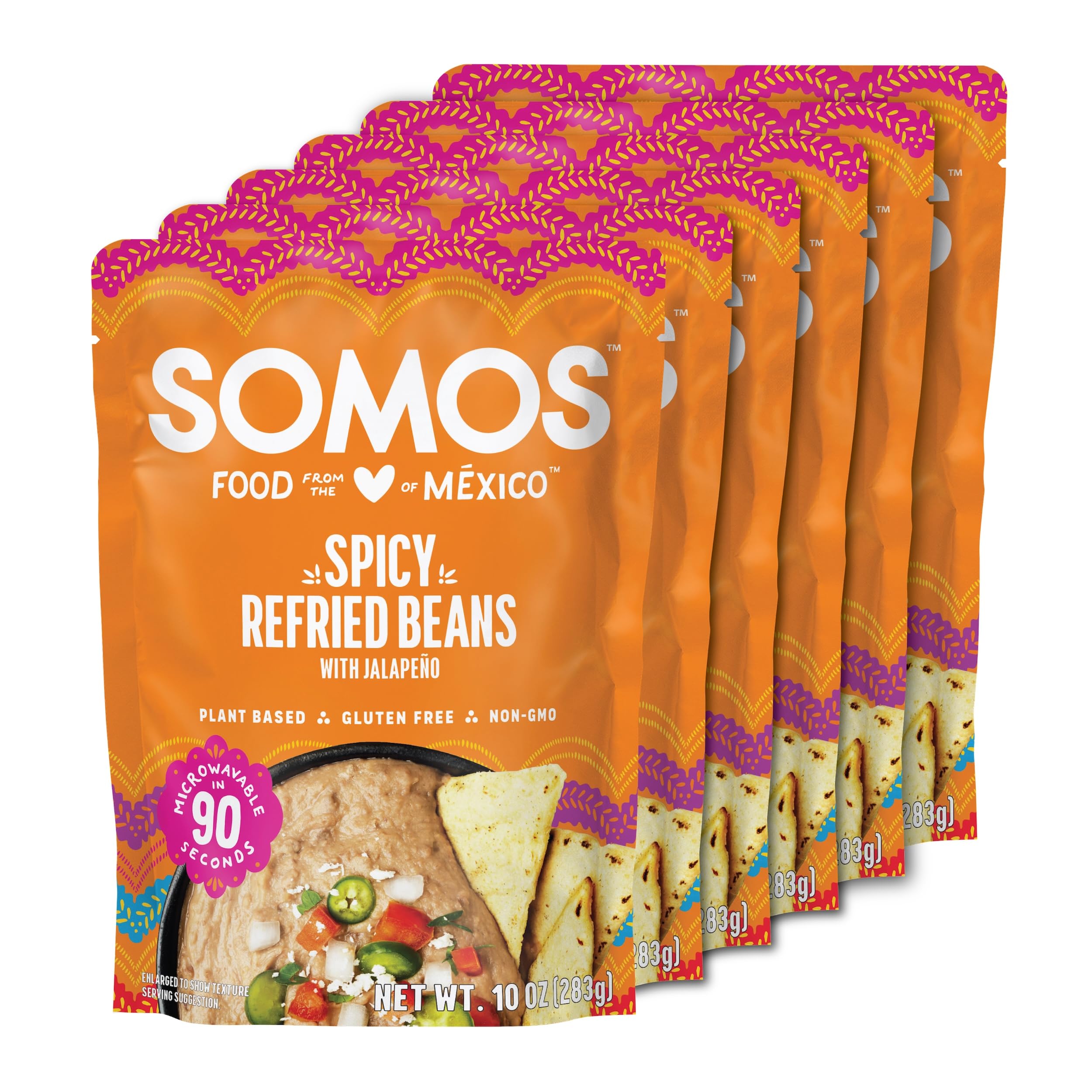 SOMOS (Pack Of 12) SOMOS Beans Refried Spicy 10 Oz