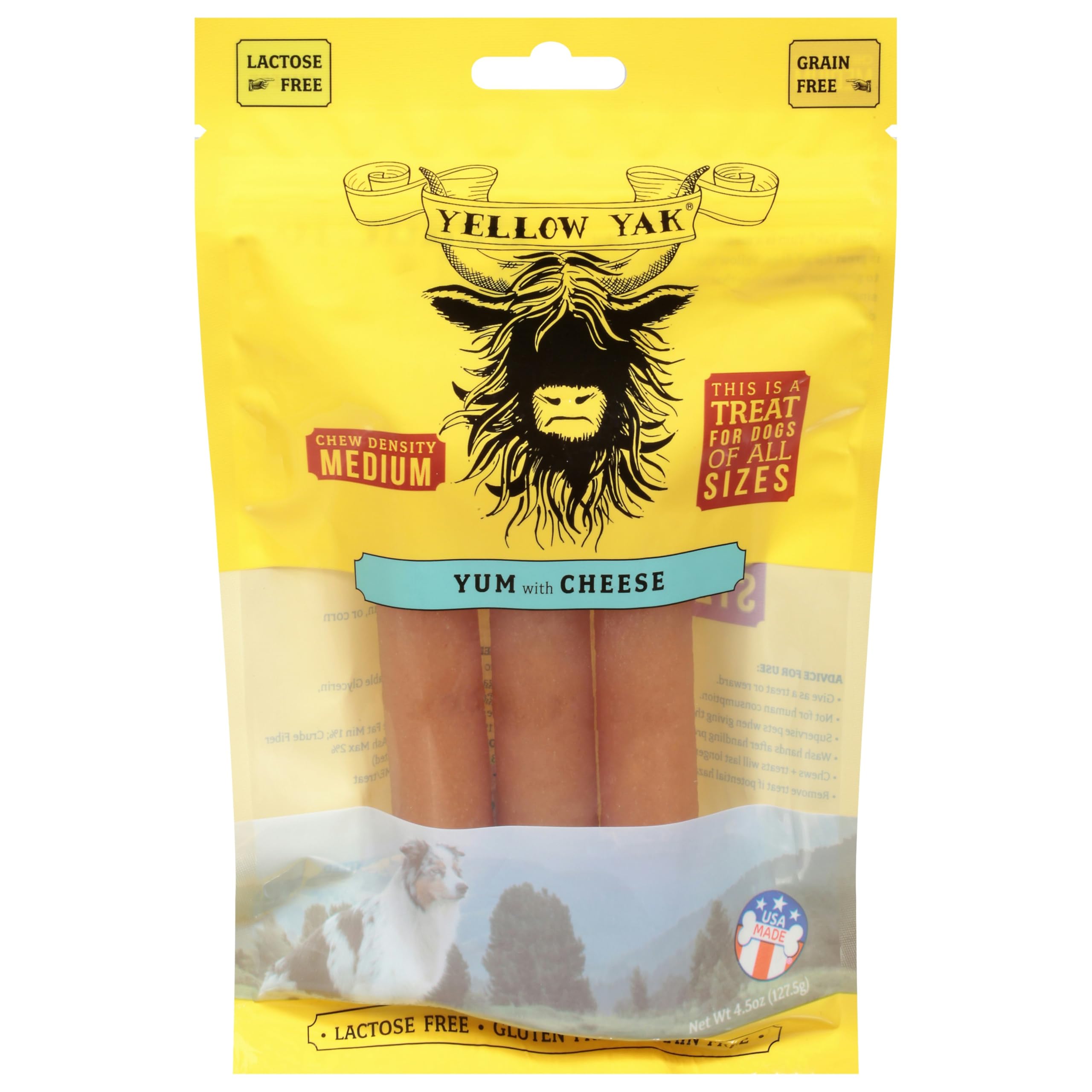Yellow Yak Dog Chew Yak Yum Cheese